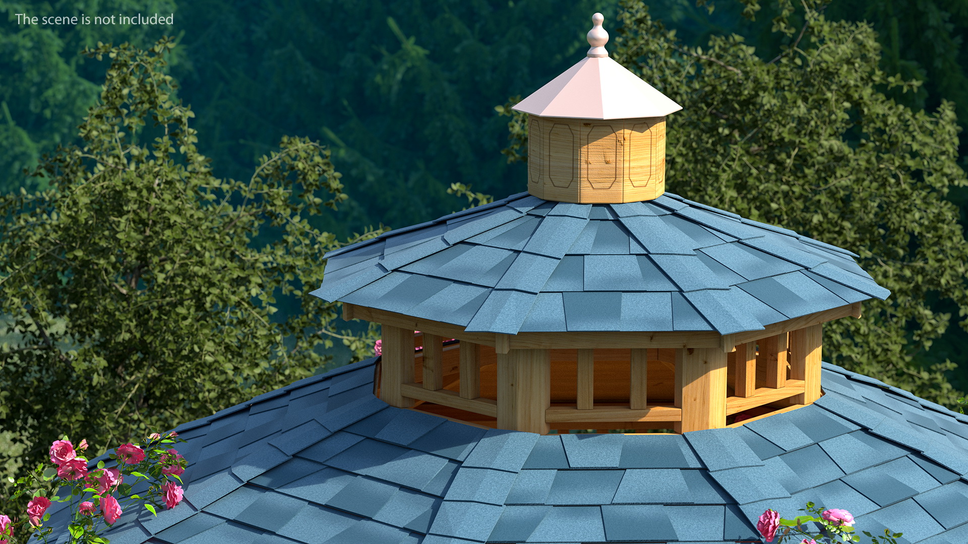 Gazebo Covered with Pink Rose 3D model