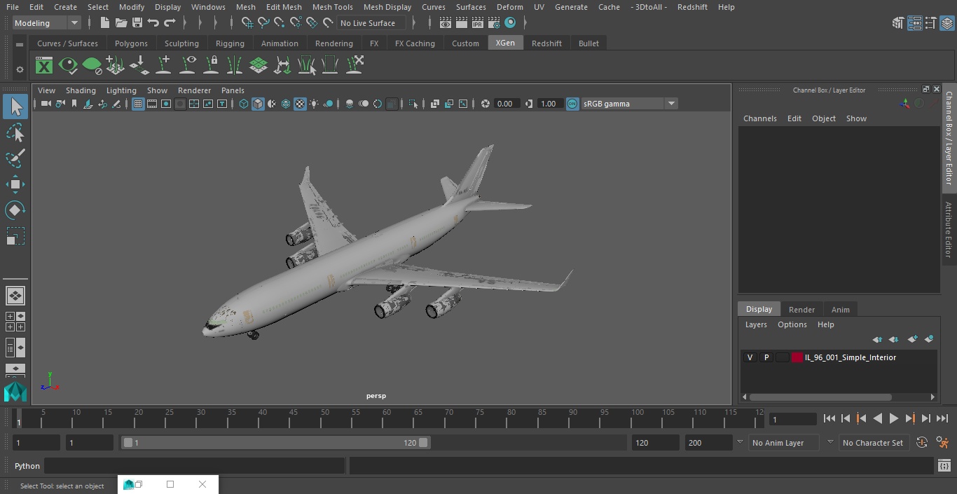 3D model IL-96-400 Simple Interior