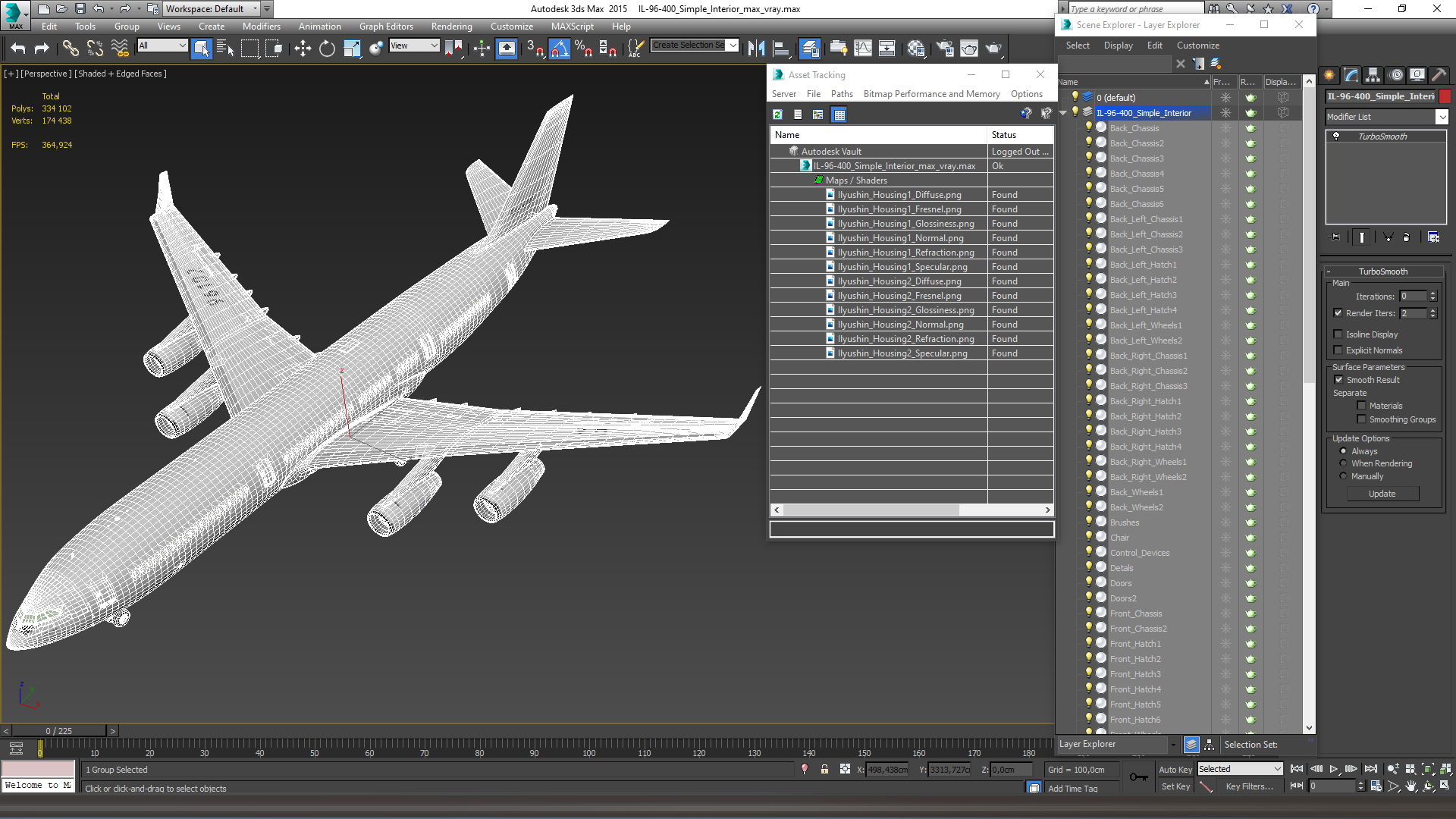 3D model IL-96-400 Simple Interior