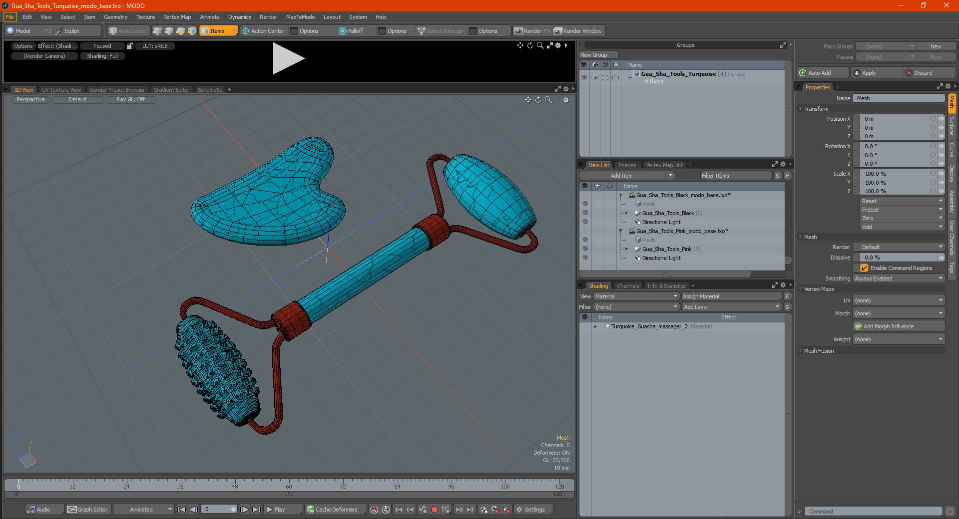 3D Gua Sha Tools Turquoise model