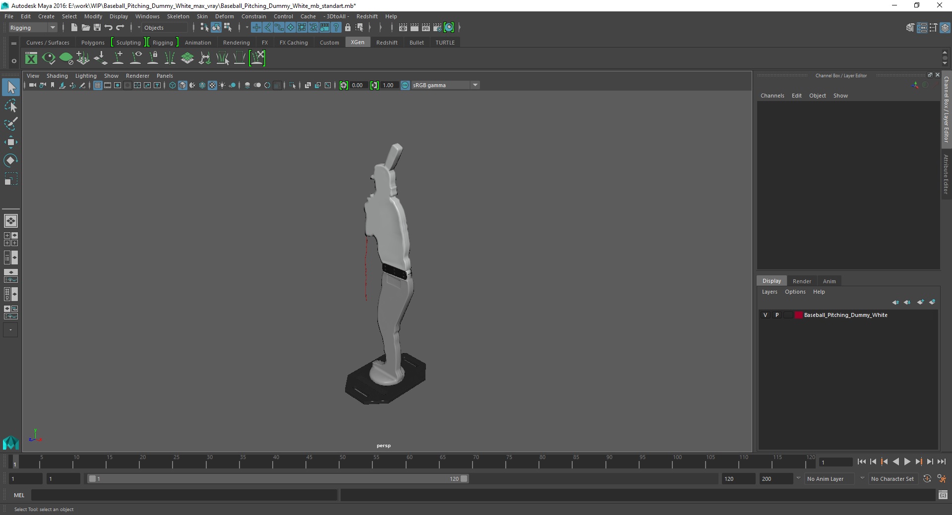 Baseball Pitching Dummy White 3D model
