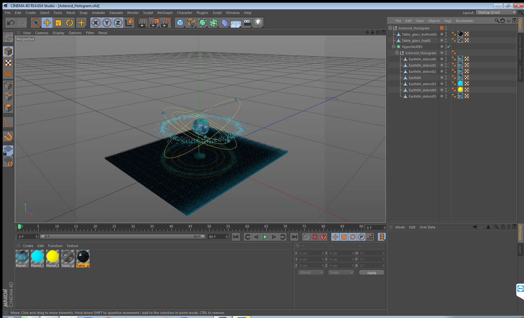Asteroid Hologram 3D