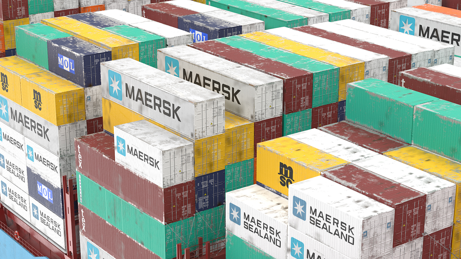 Loaded Maersk McKinney Container Ship 3D