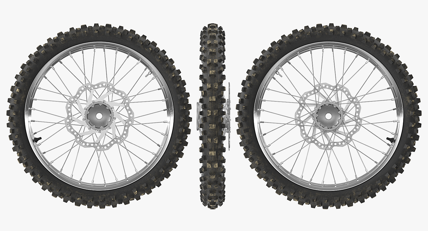 3D Motocross Bike Front Wheel