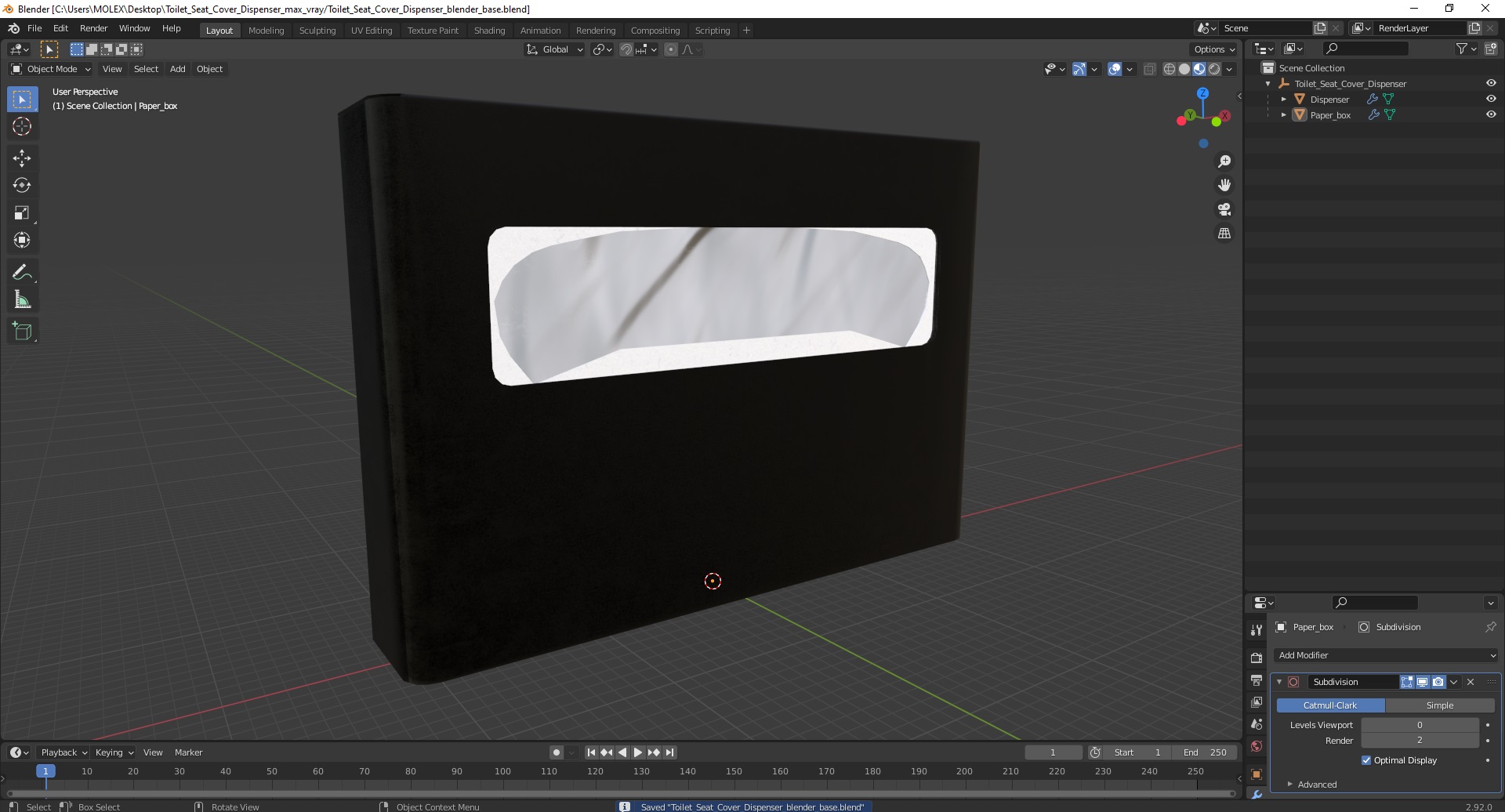 Toilet Seat Cover Dispenser 3D
