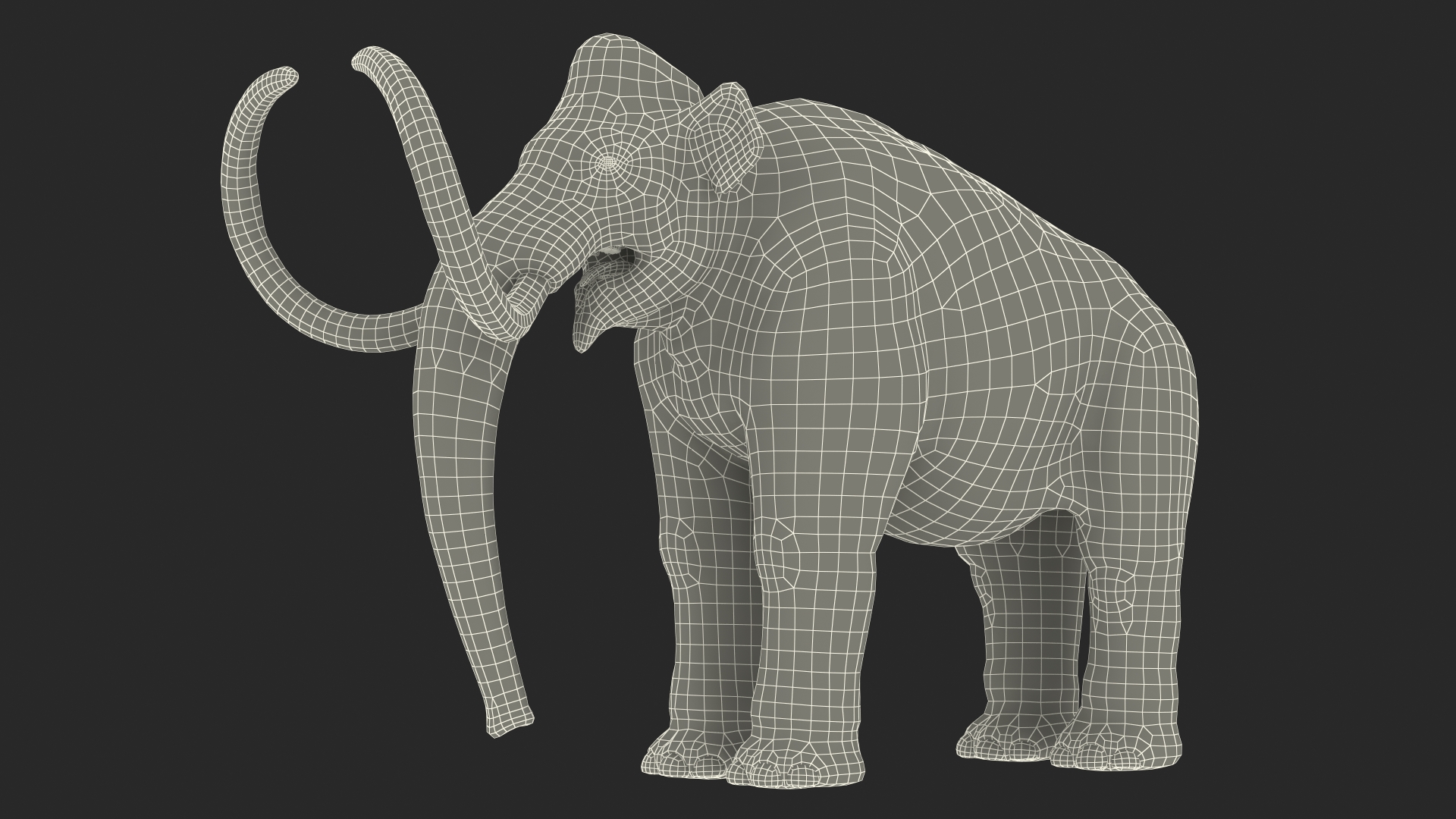 Adult Mammoth Old Skeleton Shell Rigged 3D model