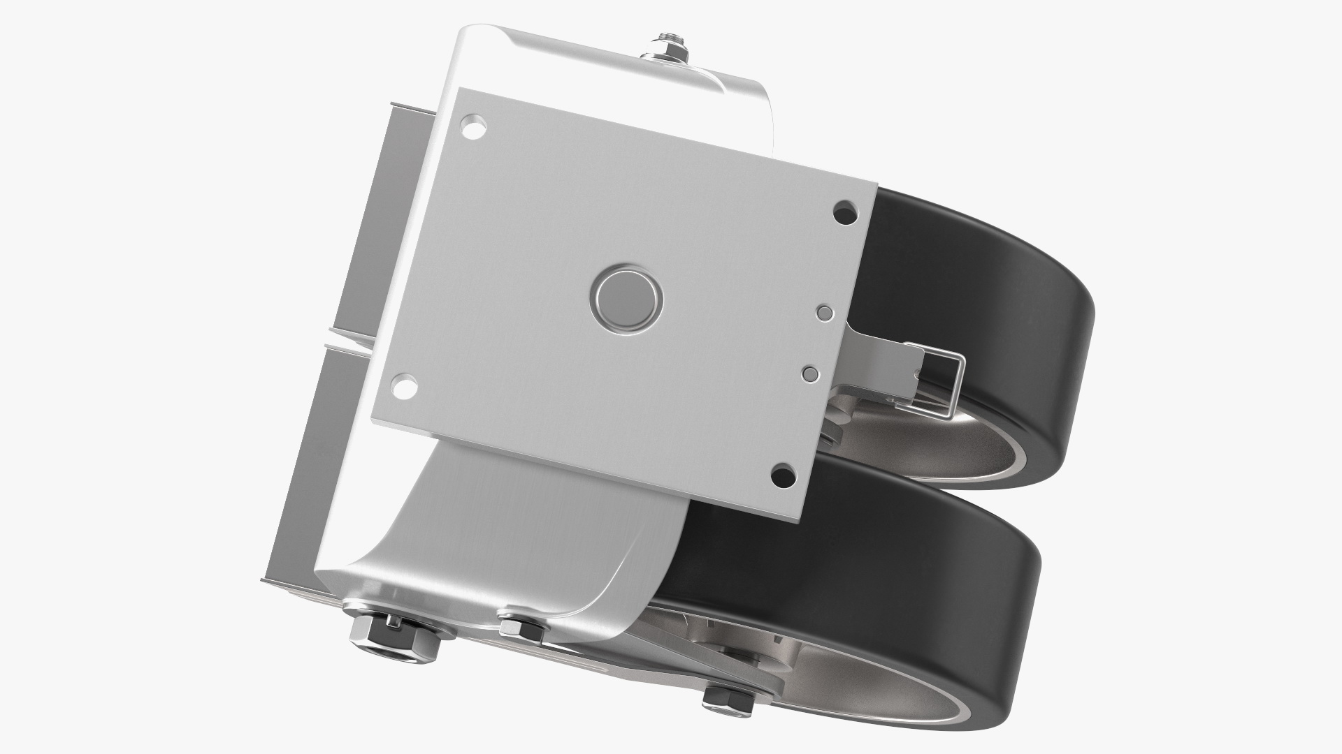3D model Twin Wheel Swivel Caster with Brake