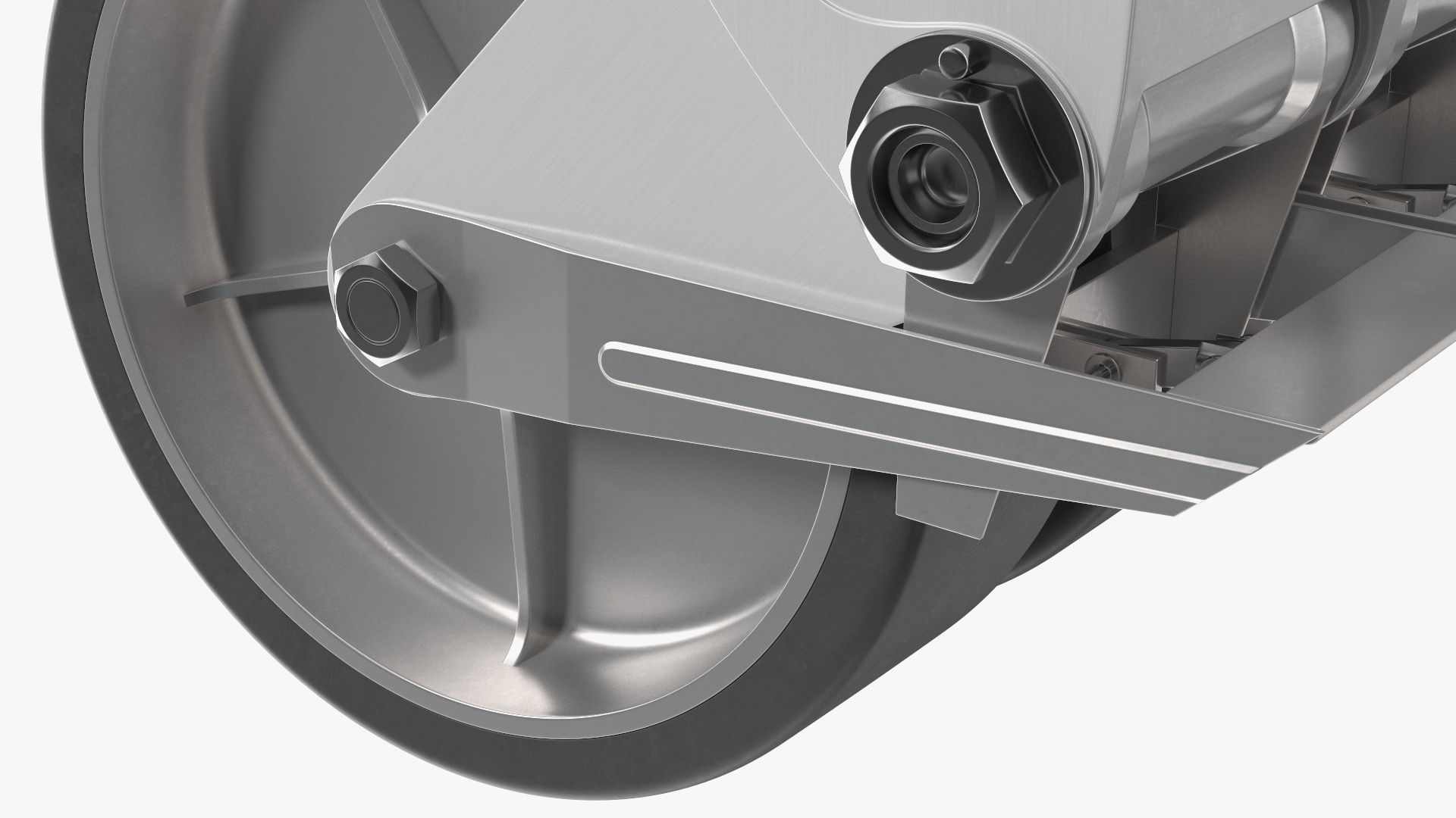 3D model Twin Wheel Swivel Caster with Brake