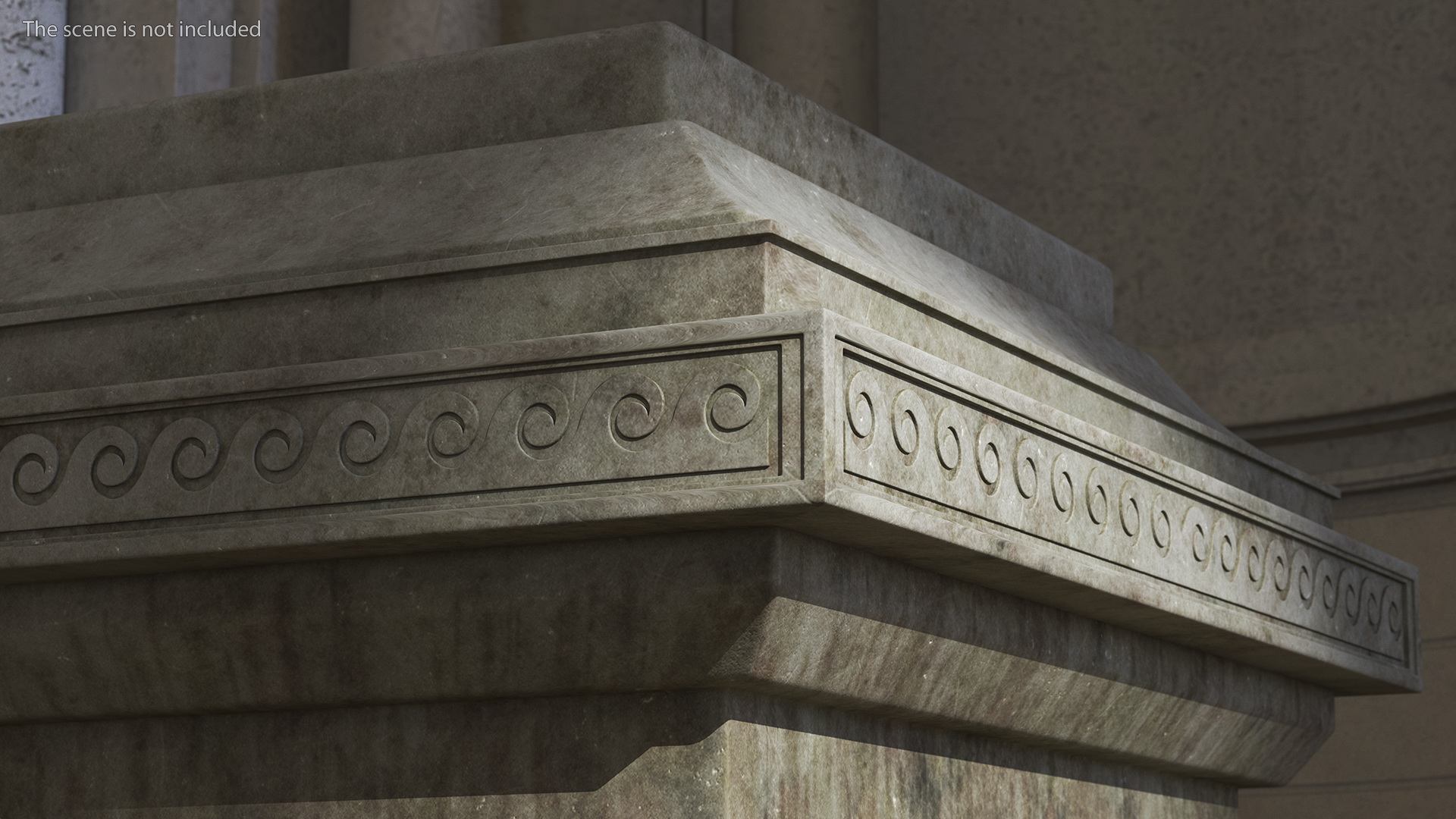 Antique Stone Pedestal 3D