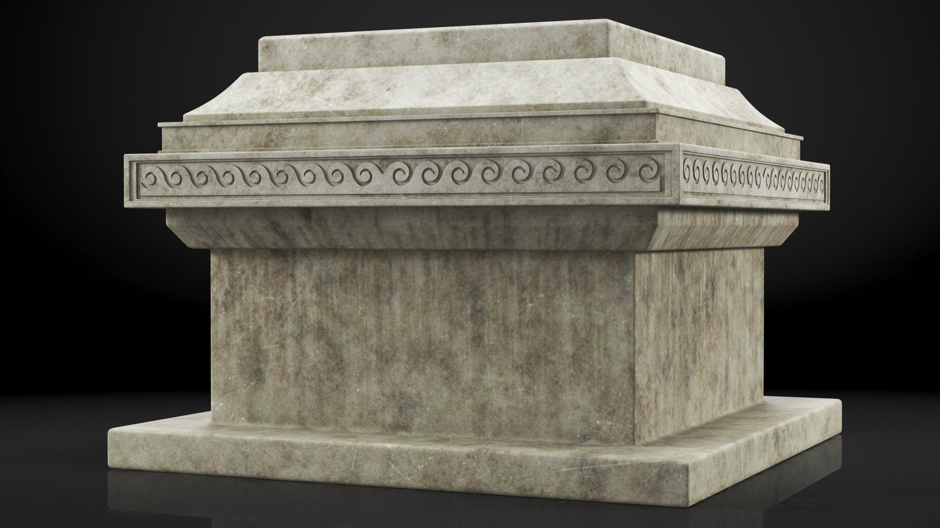 Antique Stone Pedestal 3D