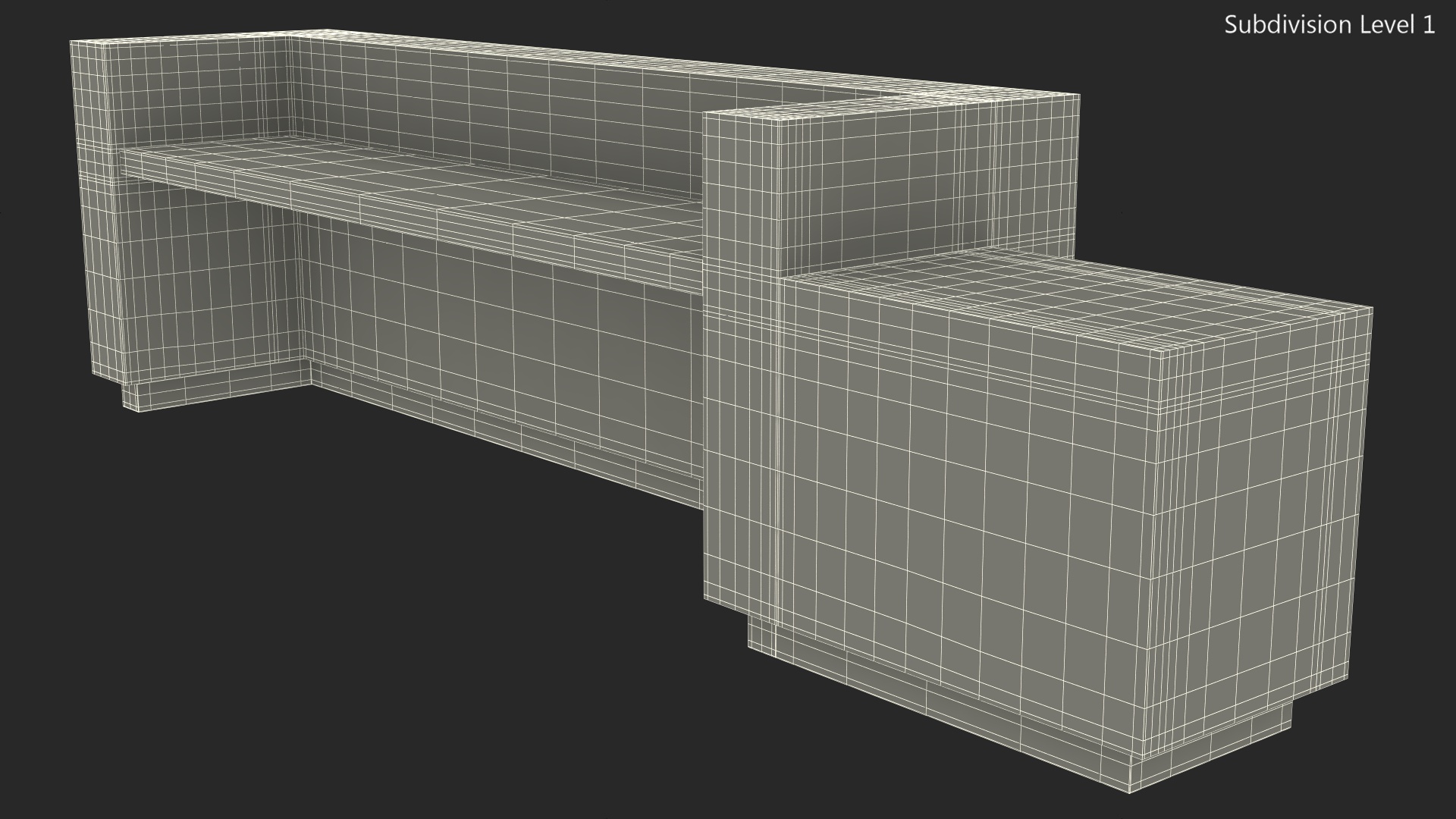 3D Reception Desk Modern