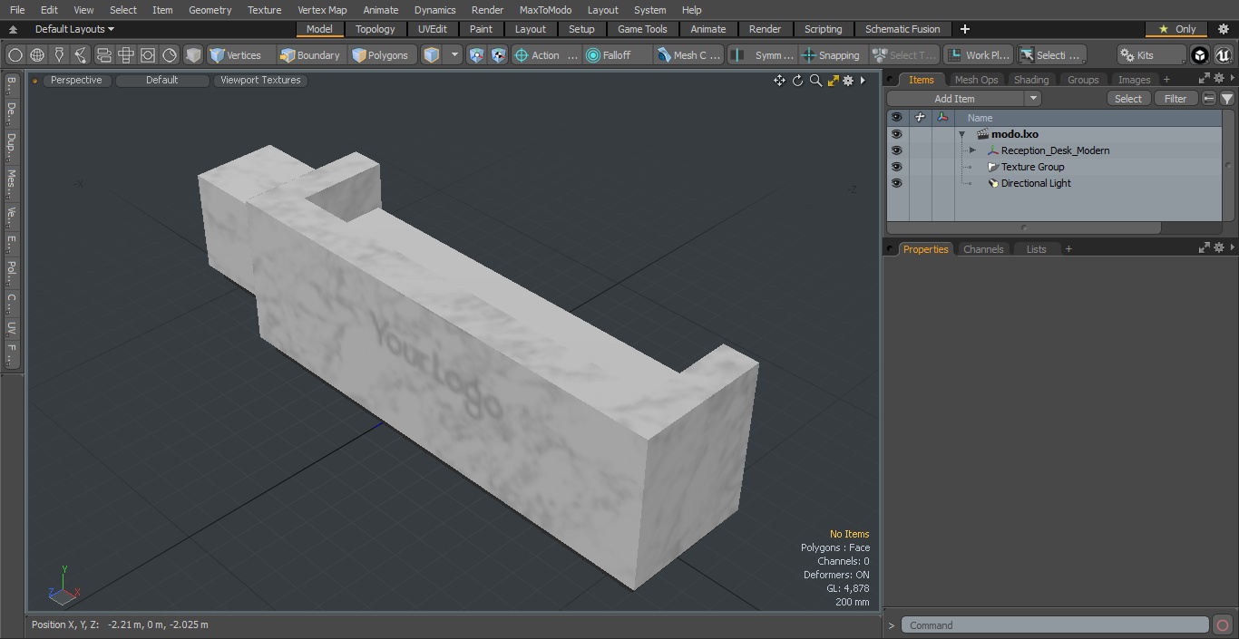 3D Reception Desk Modern