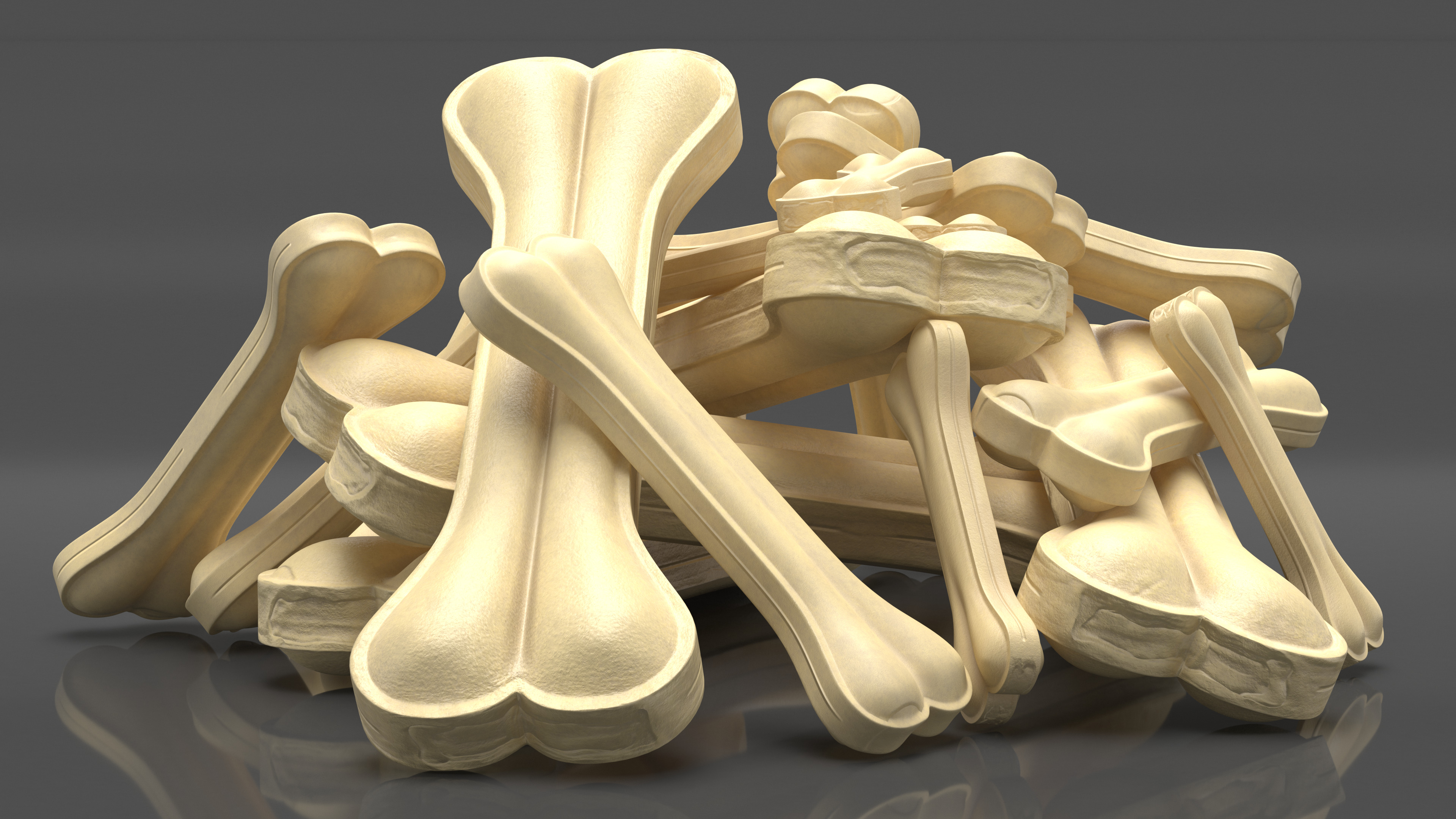 3D Pile of Dog Chew Bones Light model
