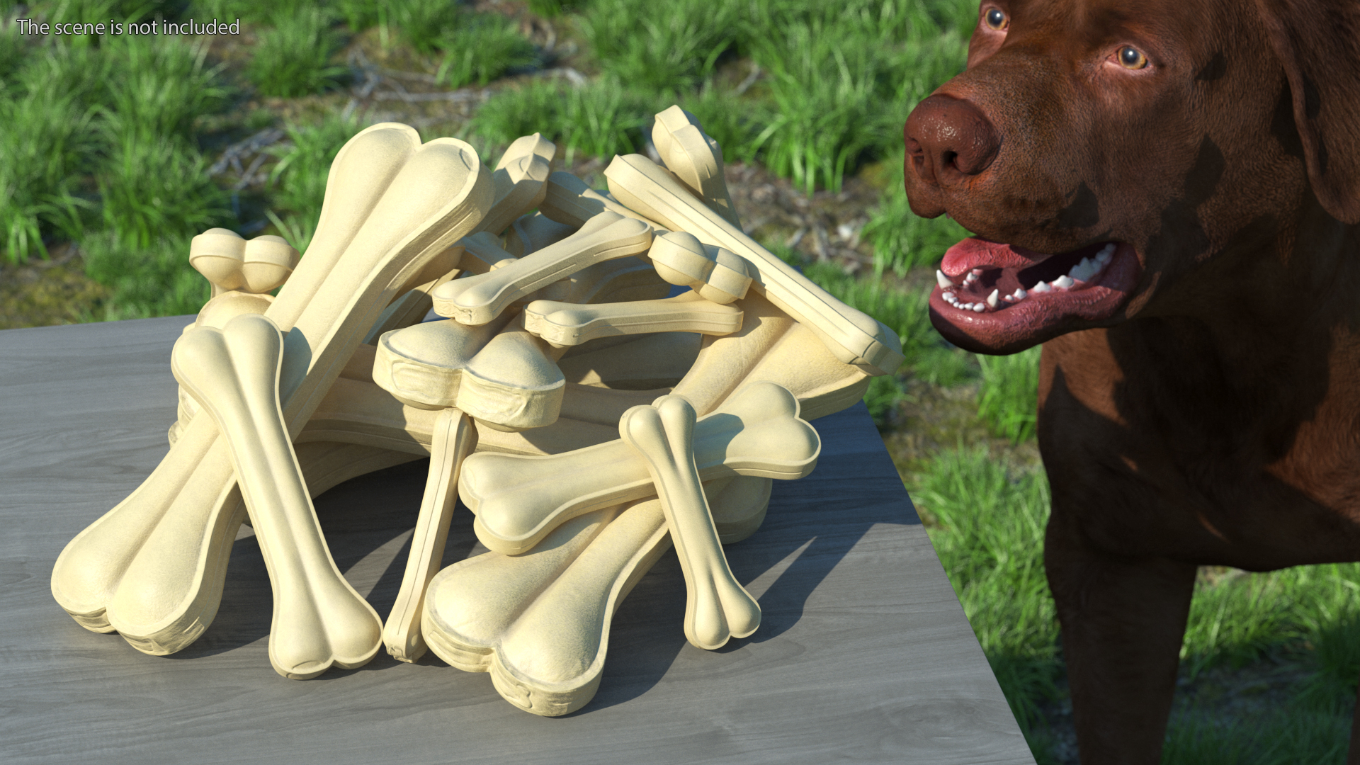 3D Pile of Dog Chew Bones Light model