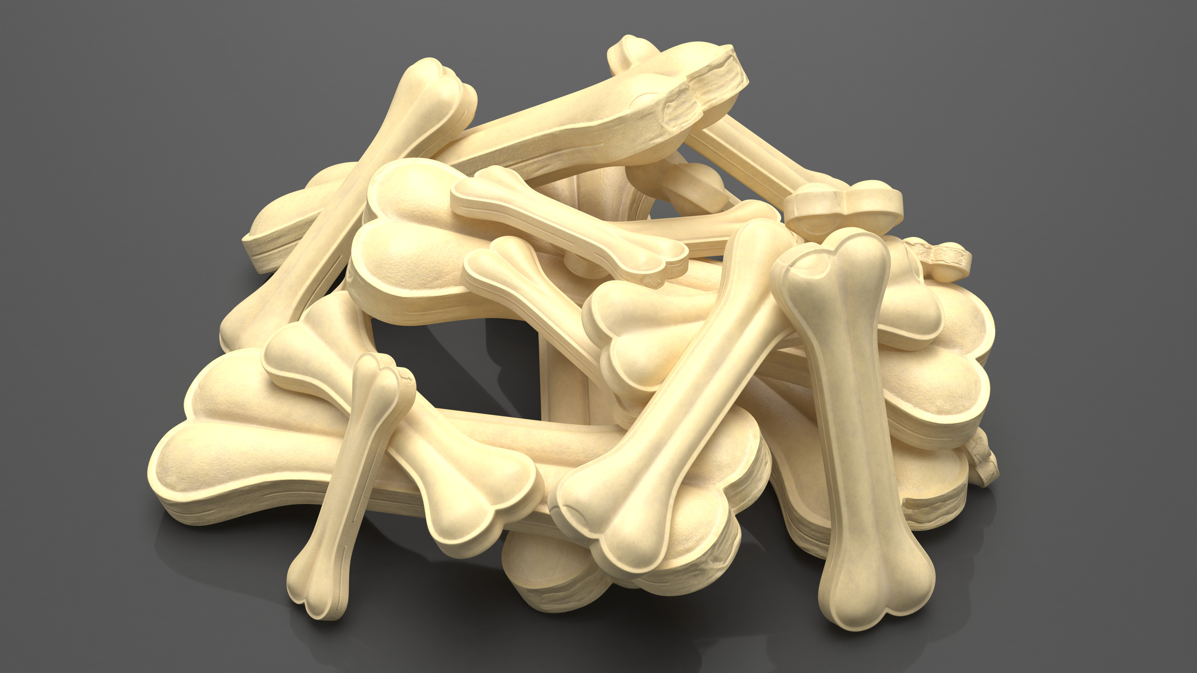 3D Pile of Dog Chew Bones Light model