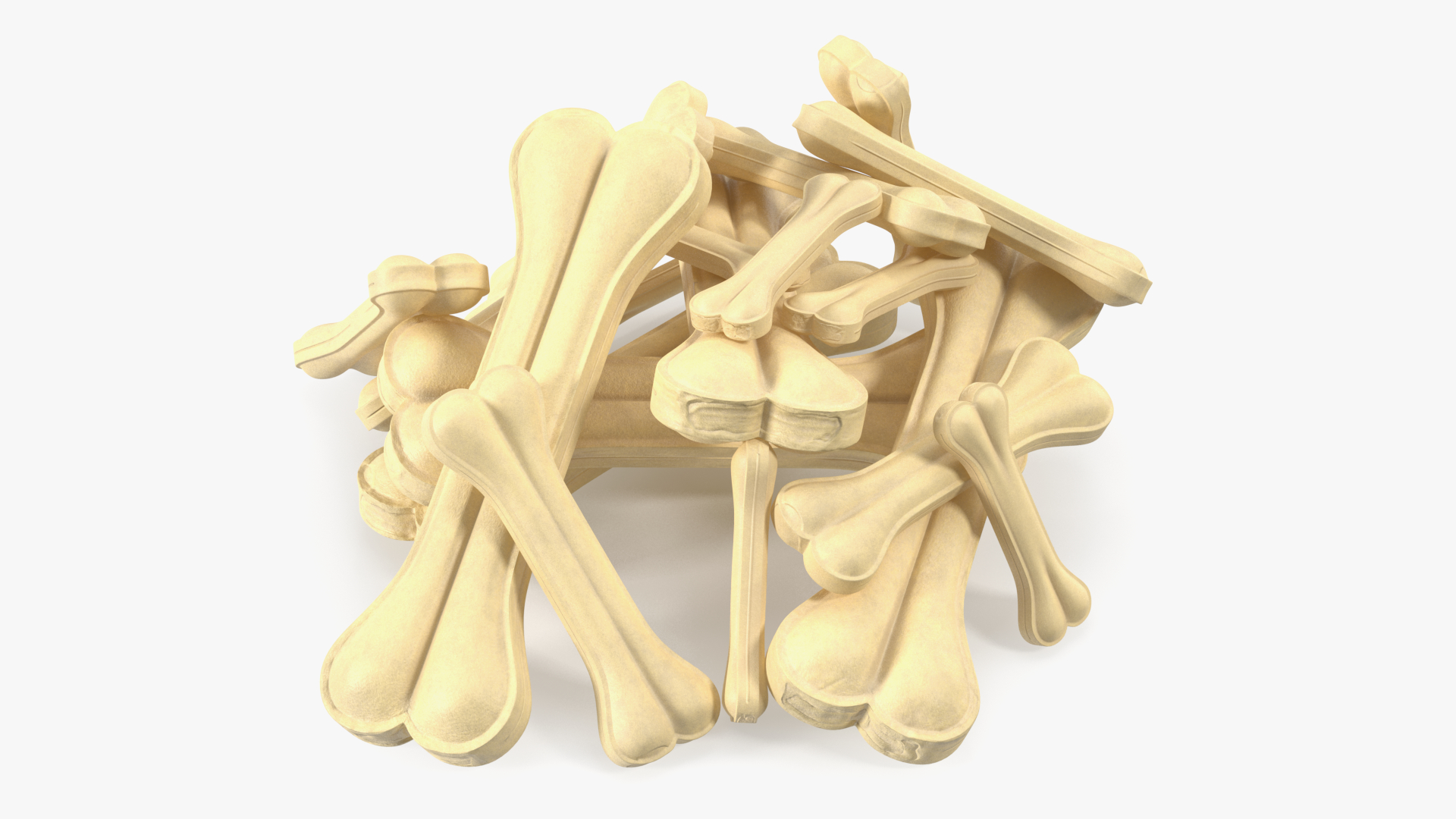 3D Pile of Dog Chew Bones Light model