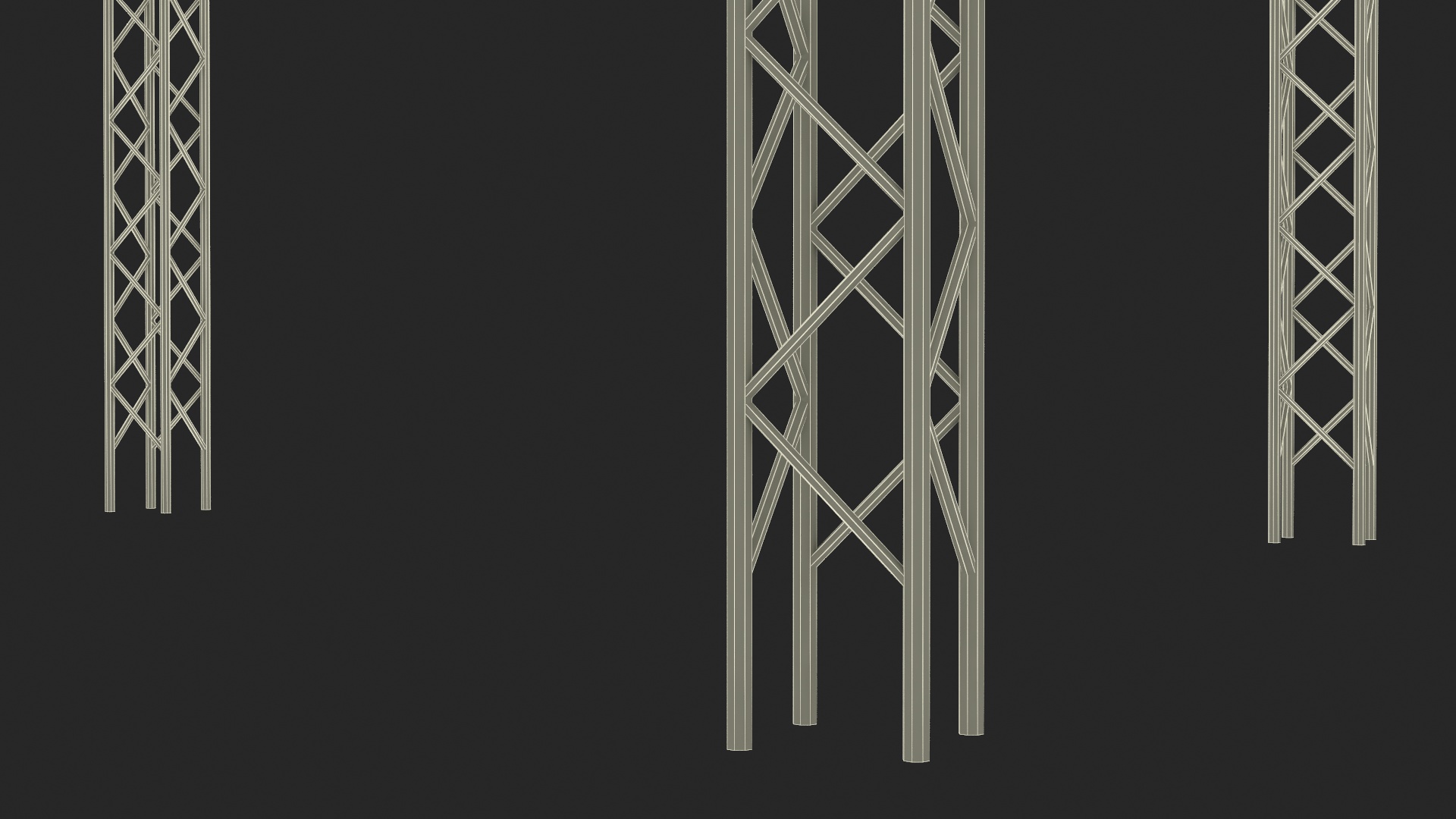 3D Event Truss Structure with International Flags and Bunting model