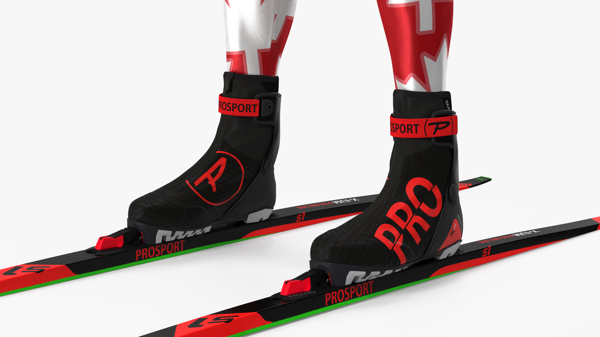 3D Biathlete Fully Equipped Canada Team Rigged model