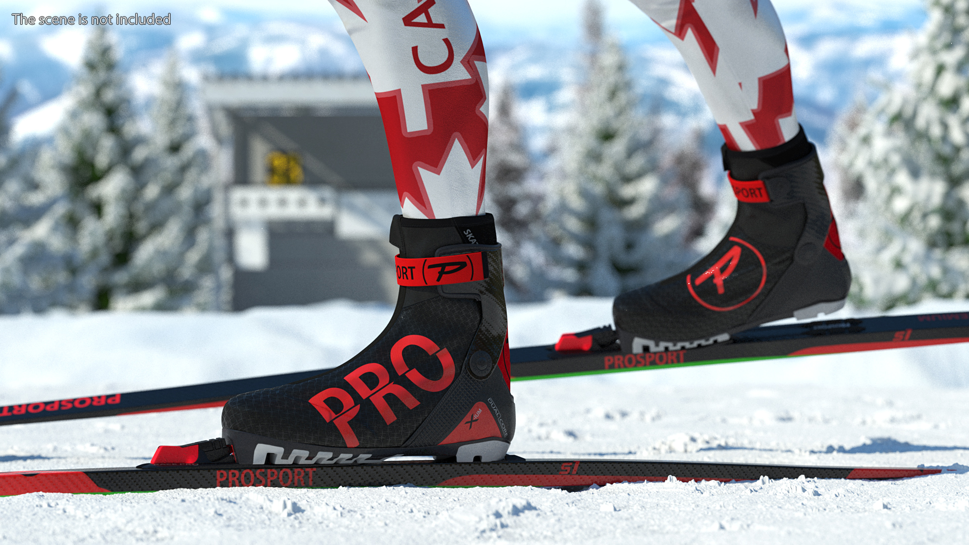 3D Biathlete Fully Equipped Canada Team Rigged model