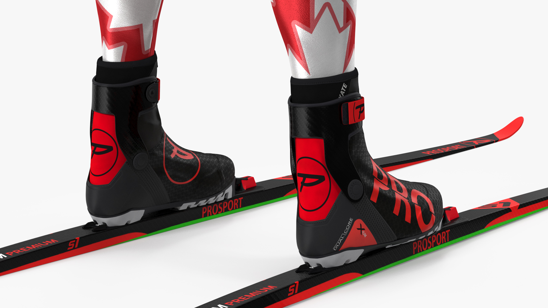3D Biathlete Fully Equipped Canada Team Rigged model