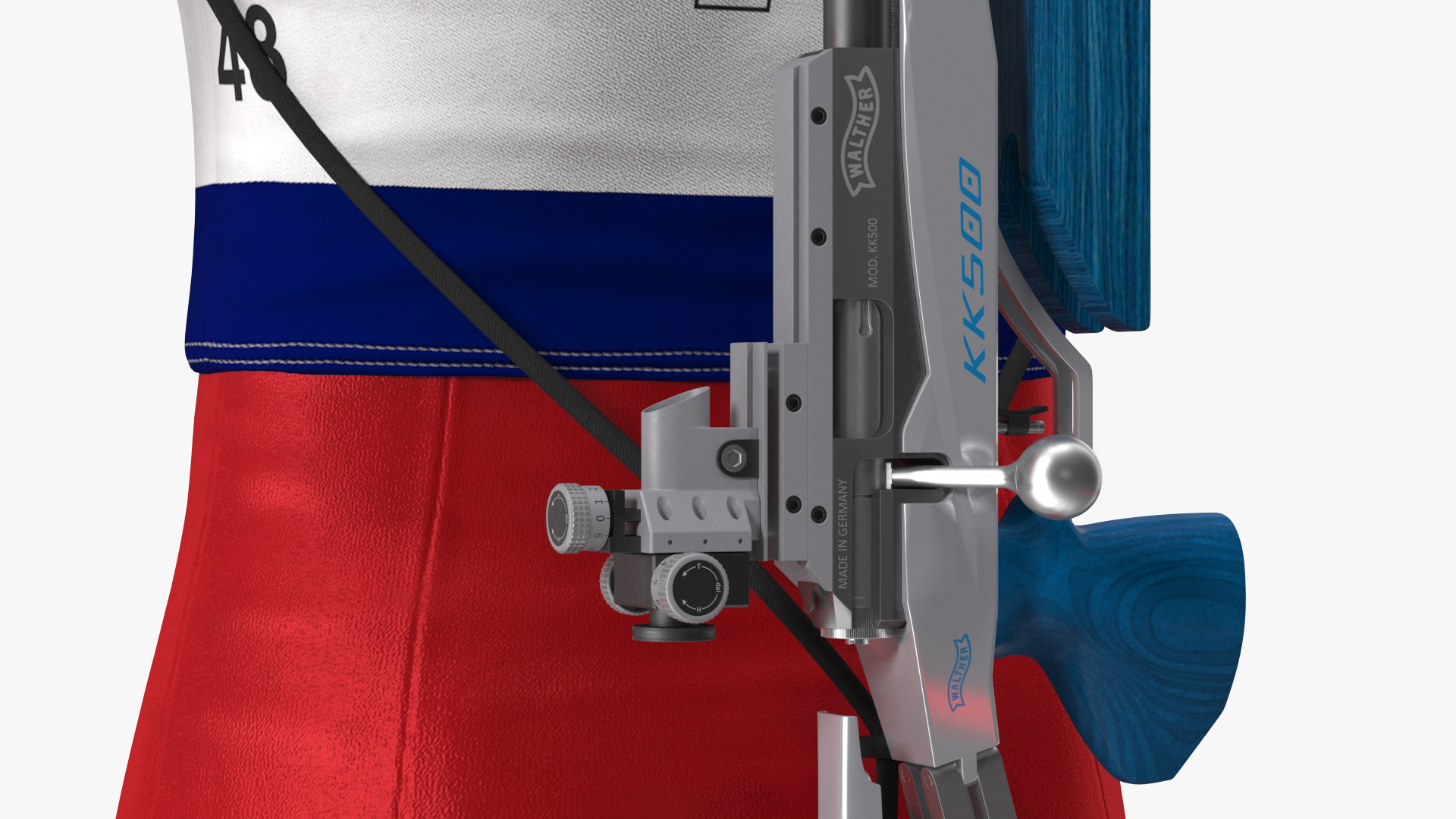 3D Biathlete Fully Equipped Canada Team Rigged model