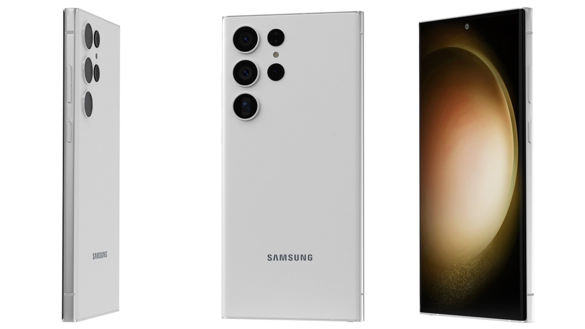 3D Ultra Thin Smartphone Samsung Galaxy S23 Cream
