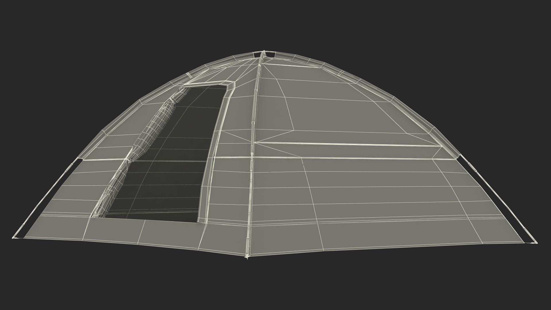 3D Tents and Chairs Around Campfire Pit