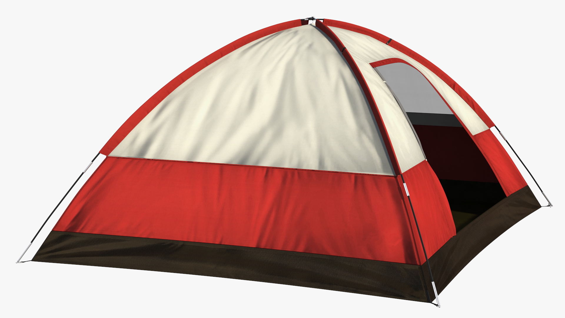 3D Tents and Chairs Around Campfire Pit