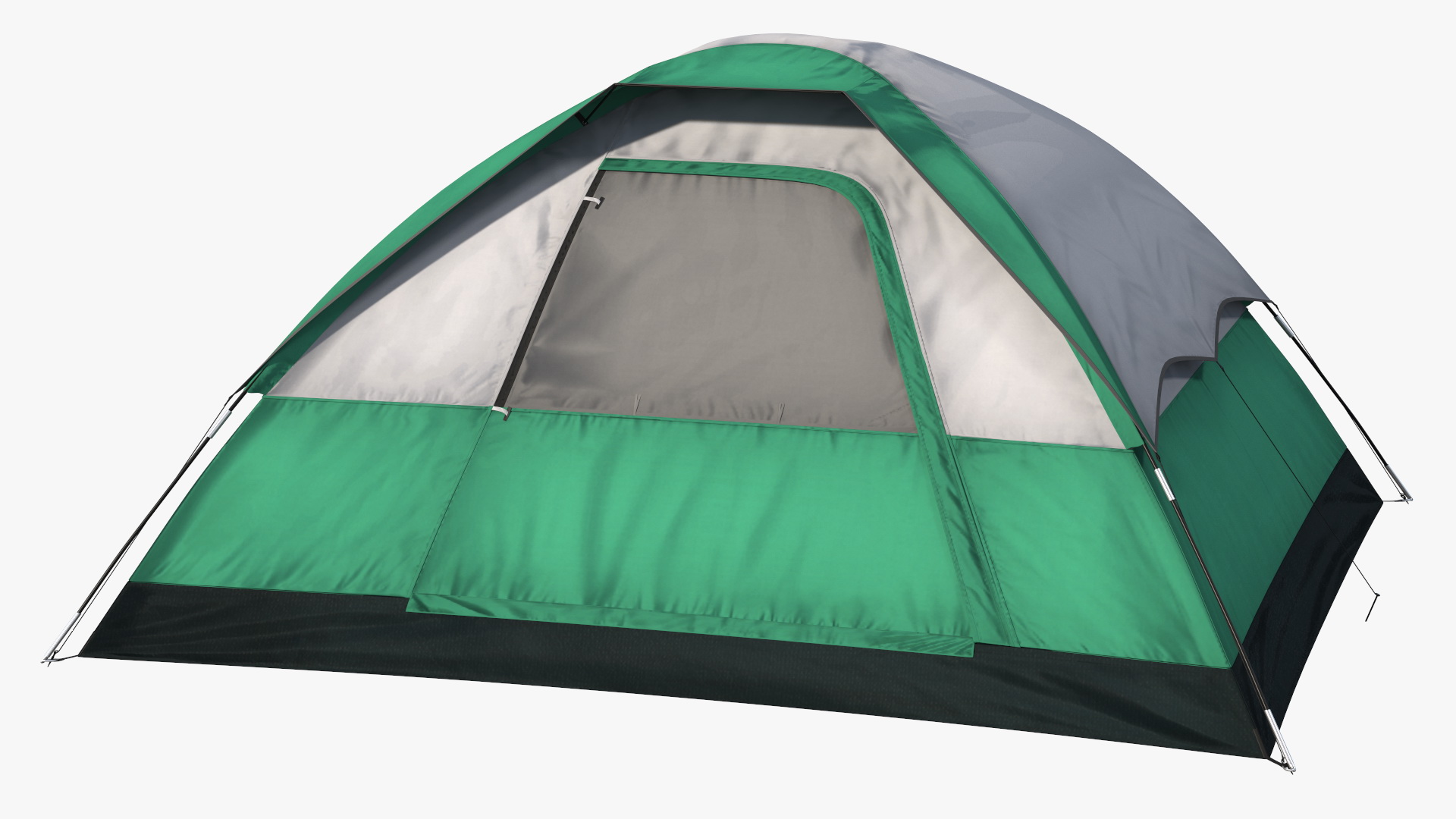 3D Tents and Chairs Around Campfire Pit