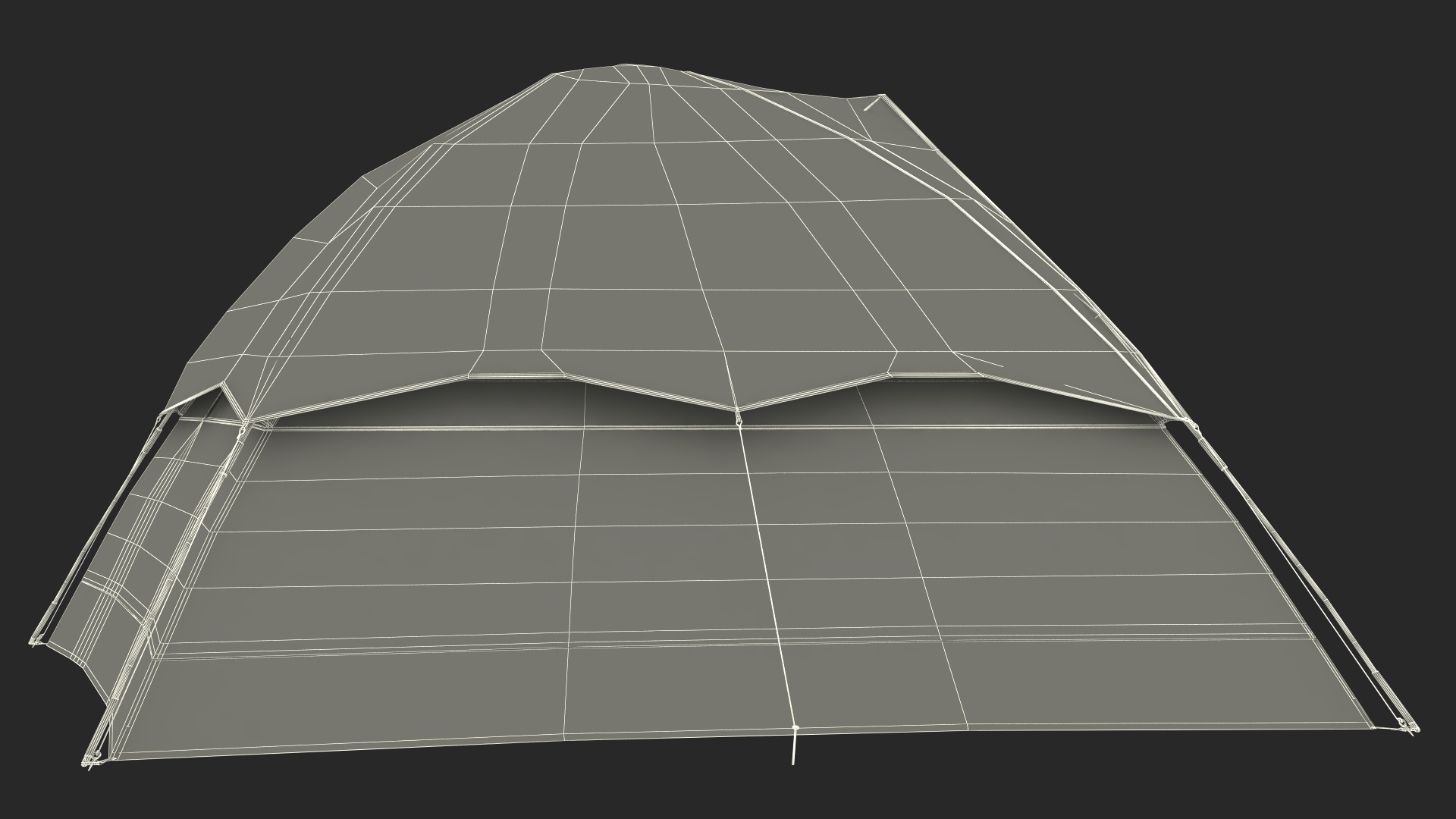 3D Tents and Chairs Around Campfire Pit