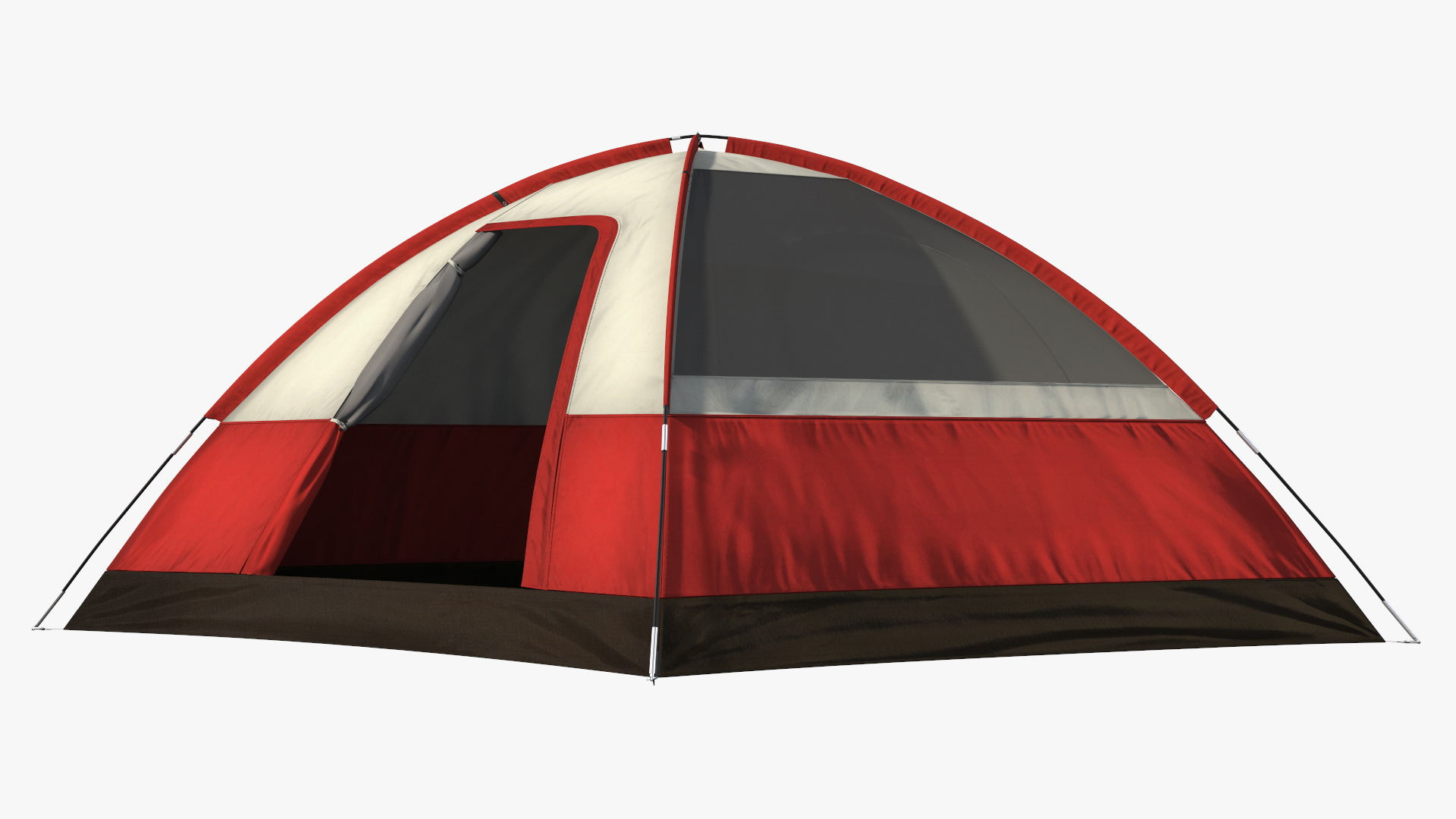3D Tents and Chairs Around Campfire Pit