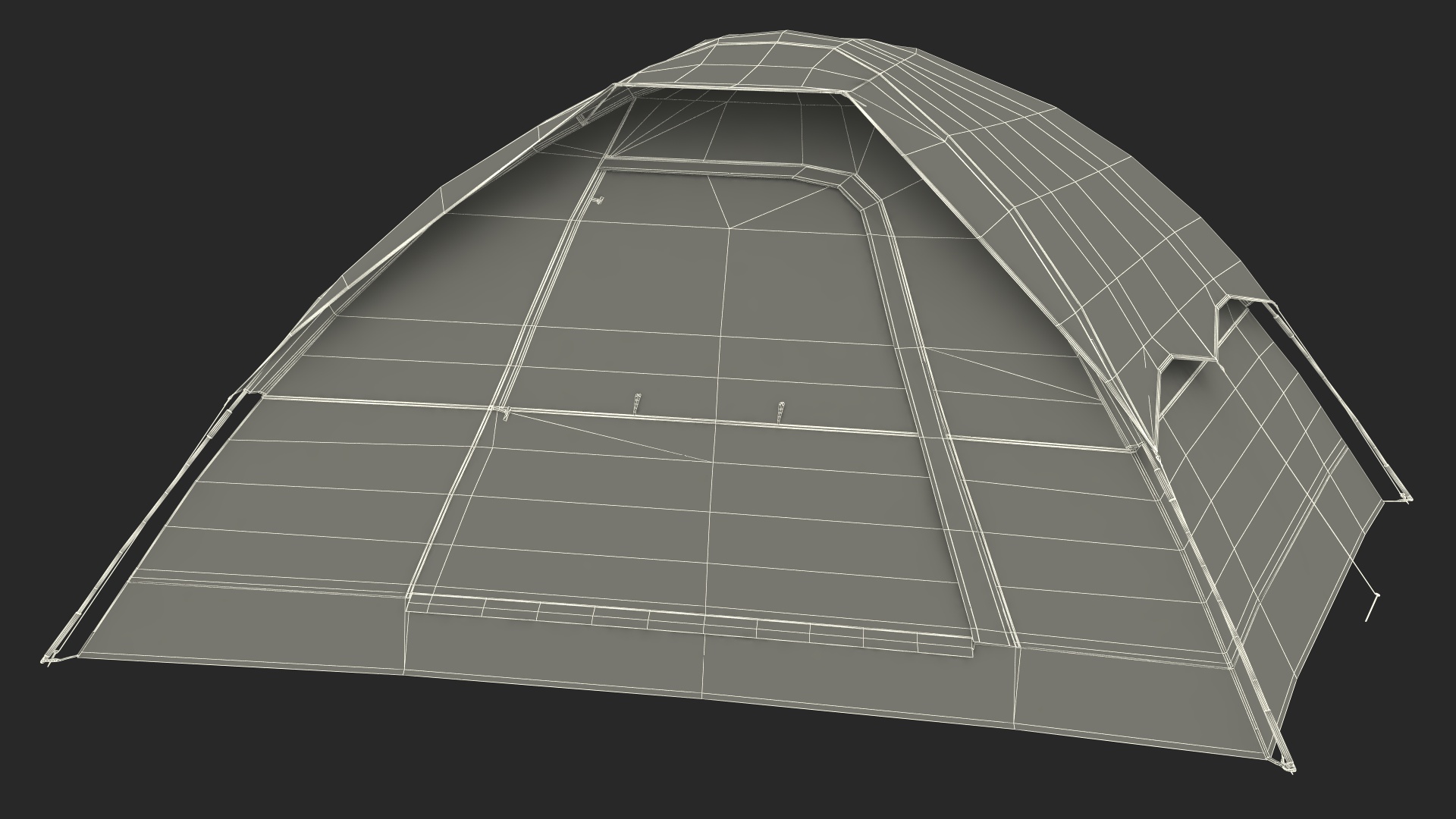 3D Tents and Chairs Around Campfire Pit