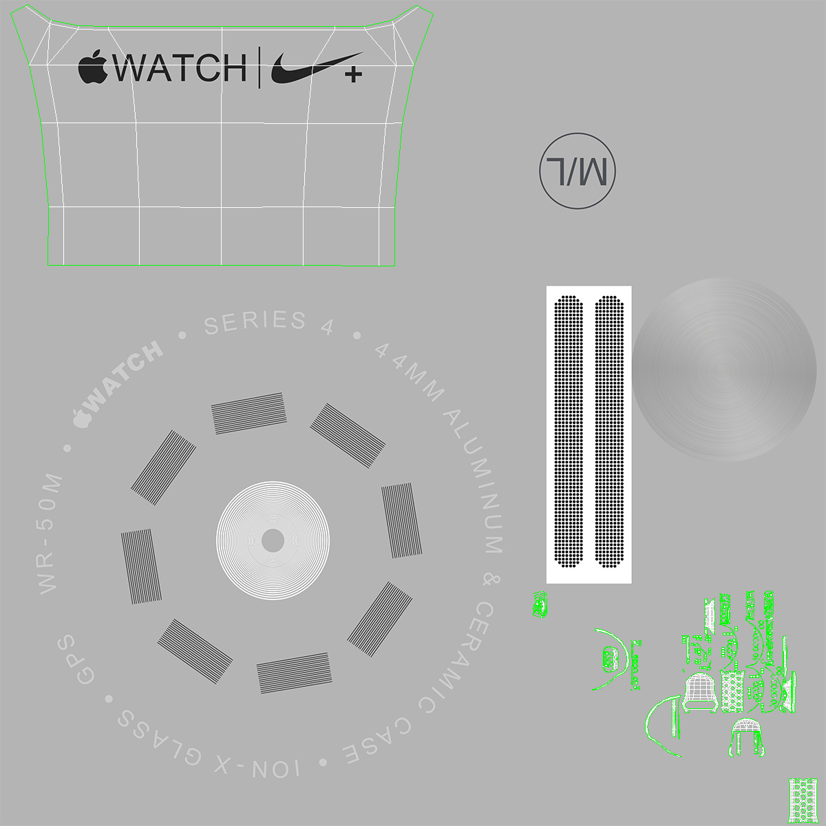 3D White Apple Watch Series 4 Nike