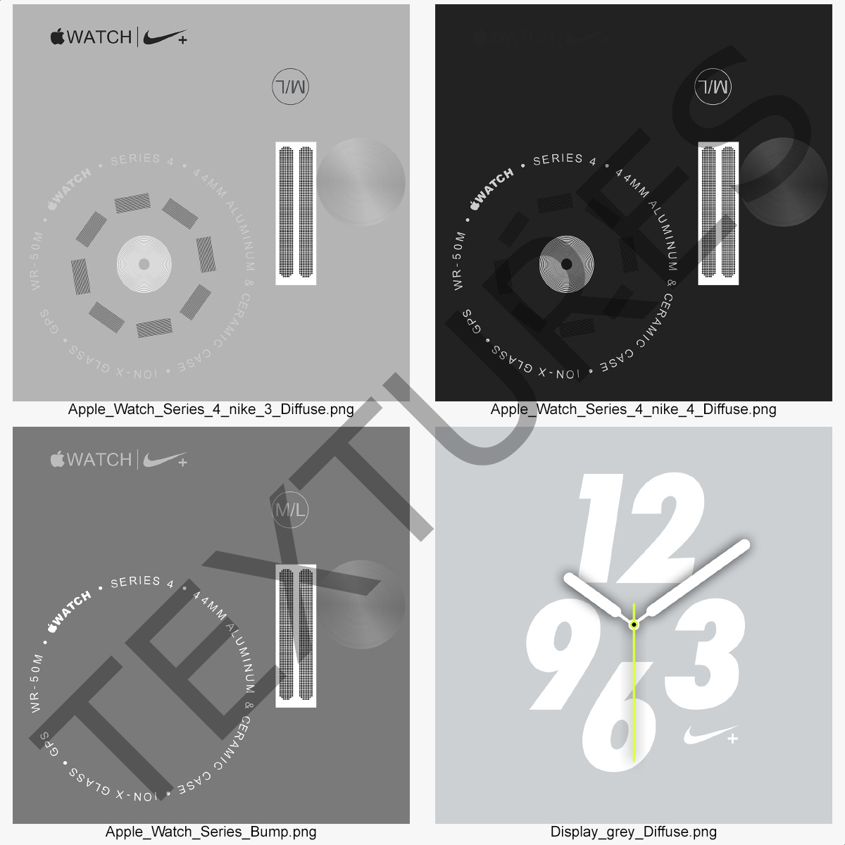 3D White Apple Watch Series 4 Nike