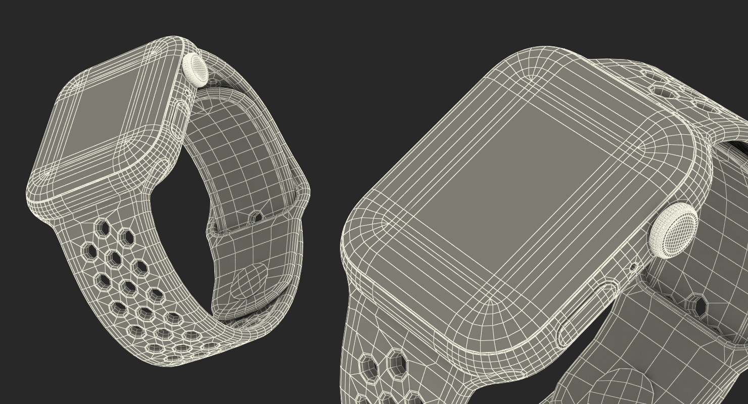 3D White Apple Watch Series 4 Nike