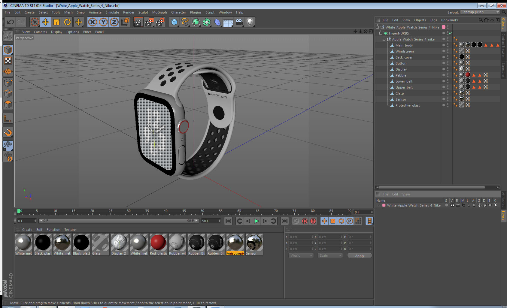 3D White Apple Watch Series 4 Nike