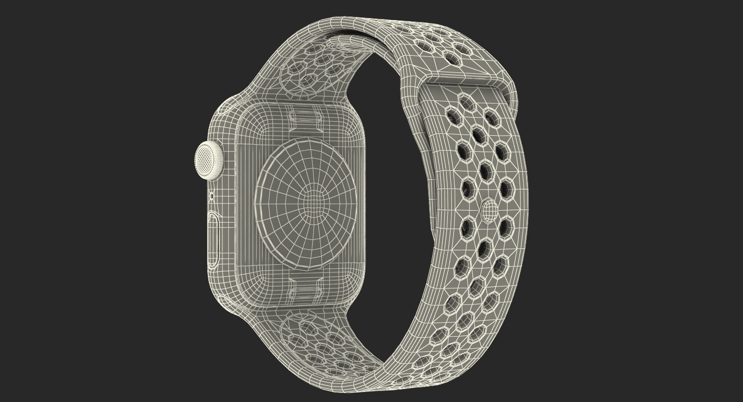 3D White Apple Watch Series 4 Nike