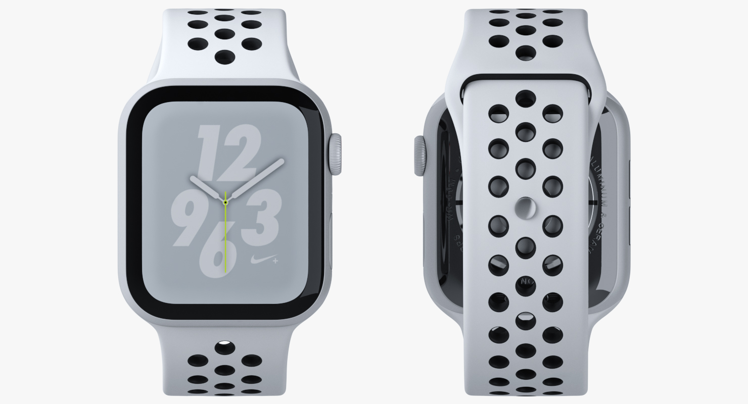 3D White Apple Watch Series 4 Nike