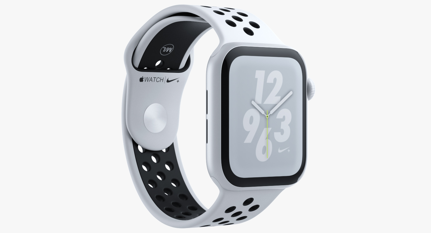 3D White Apple Watch Series 4 Nike