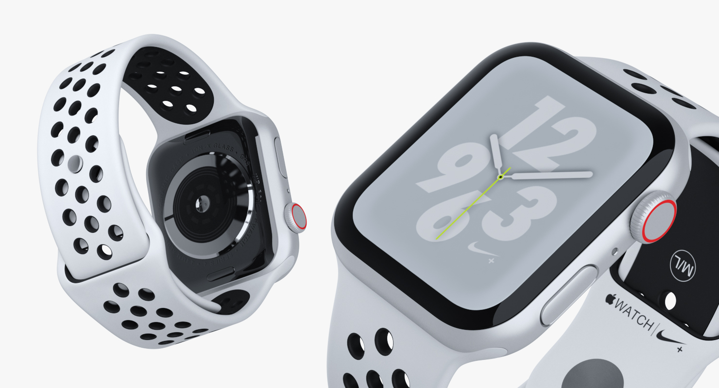 3D White Apple Watch Series 4 Nike