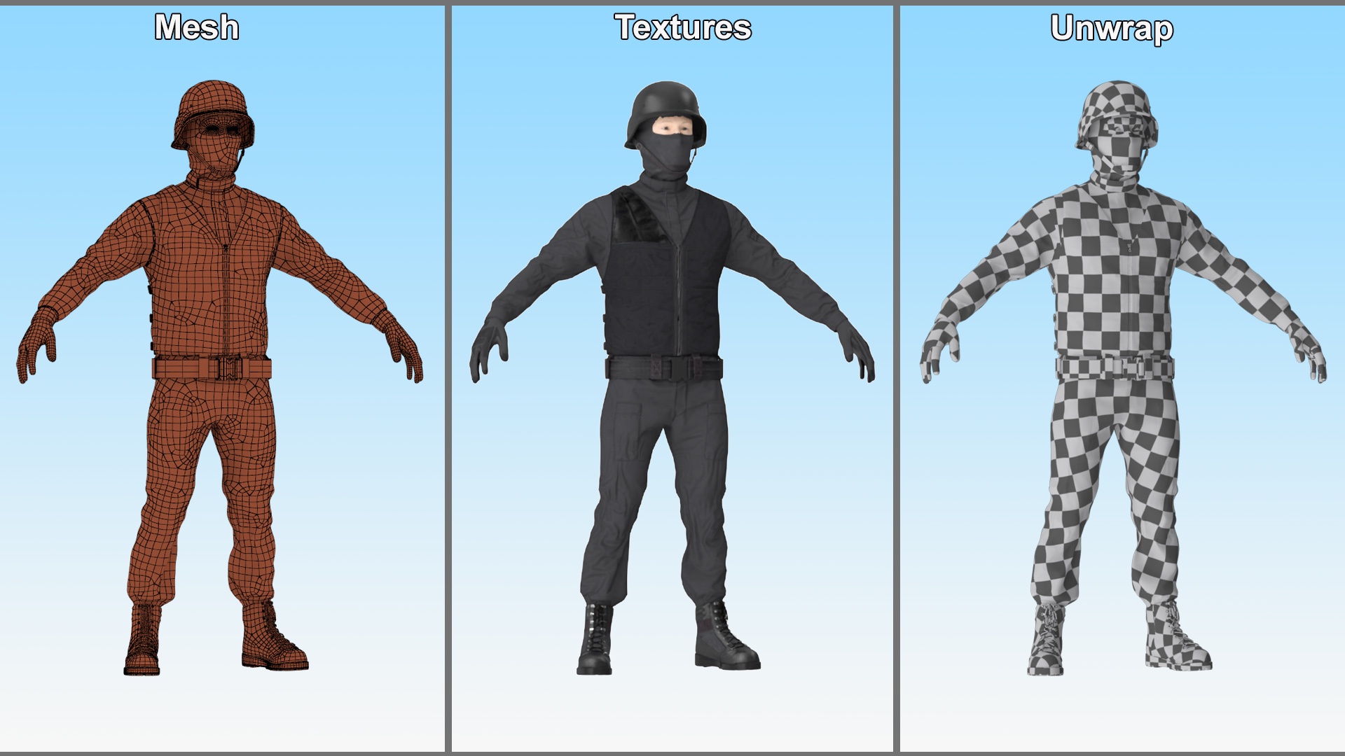 3D Covert Ops Tactical Unit Rigged