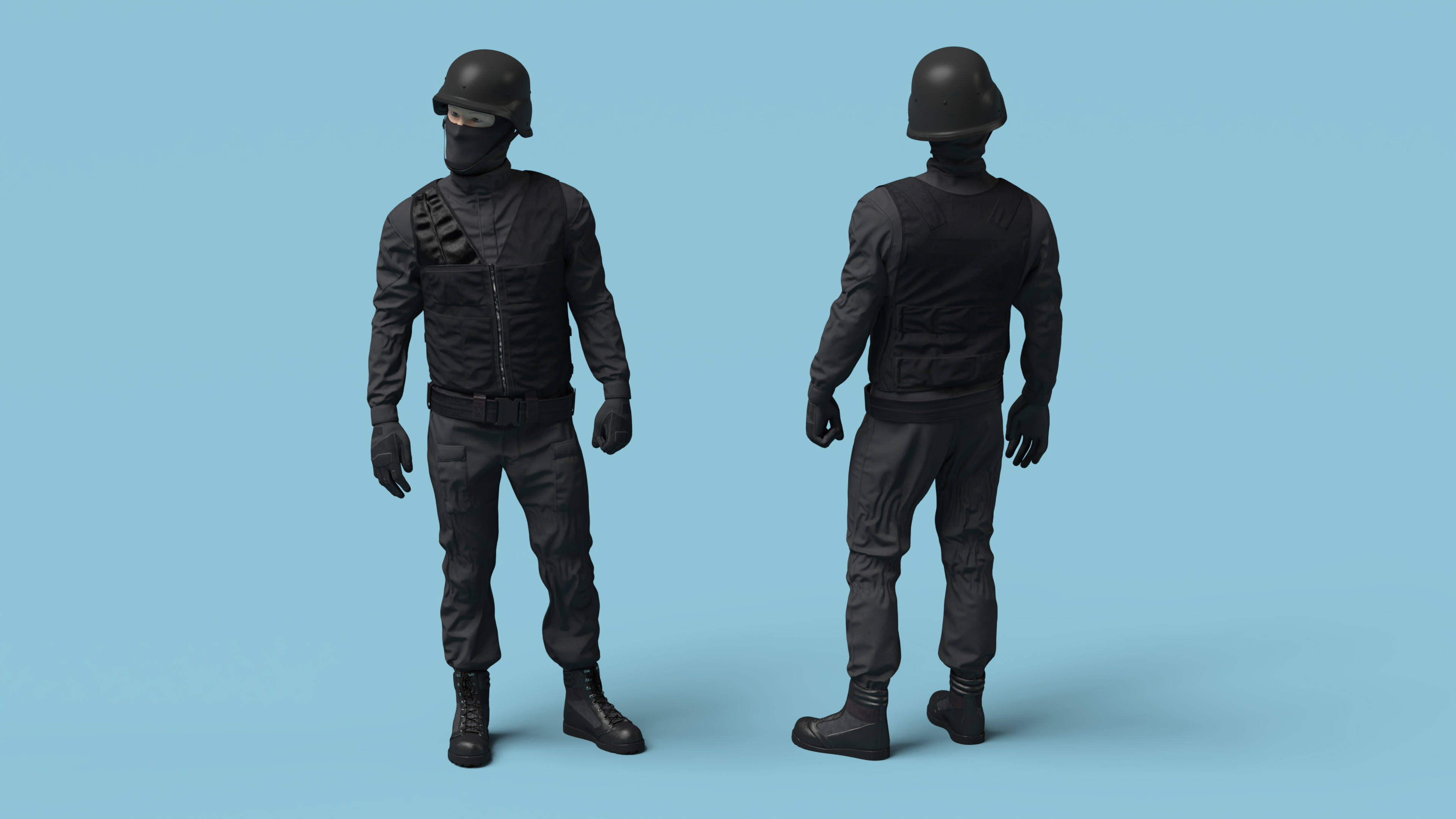 3D Covert Ops Tactical Unit Rigged