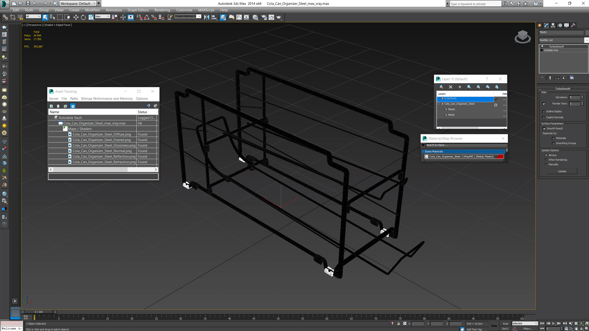 Cola Can Organizer Steel 3D model