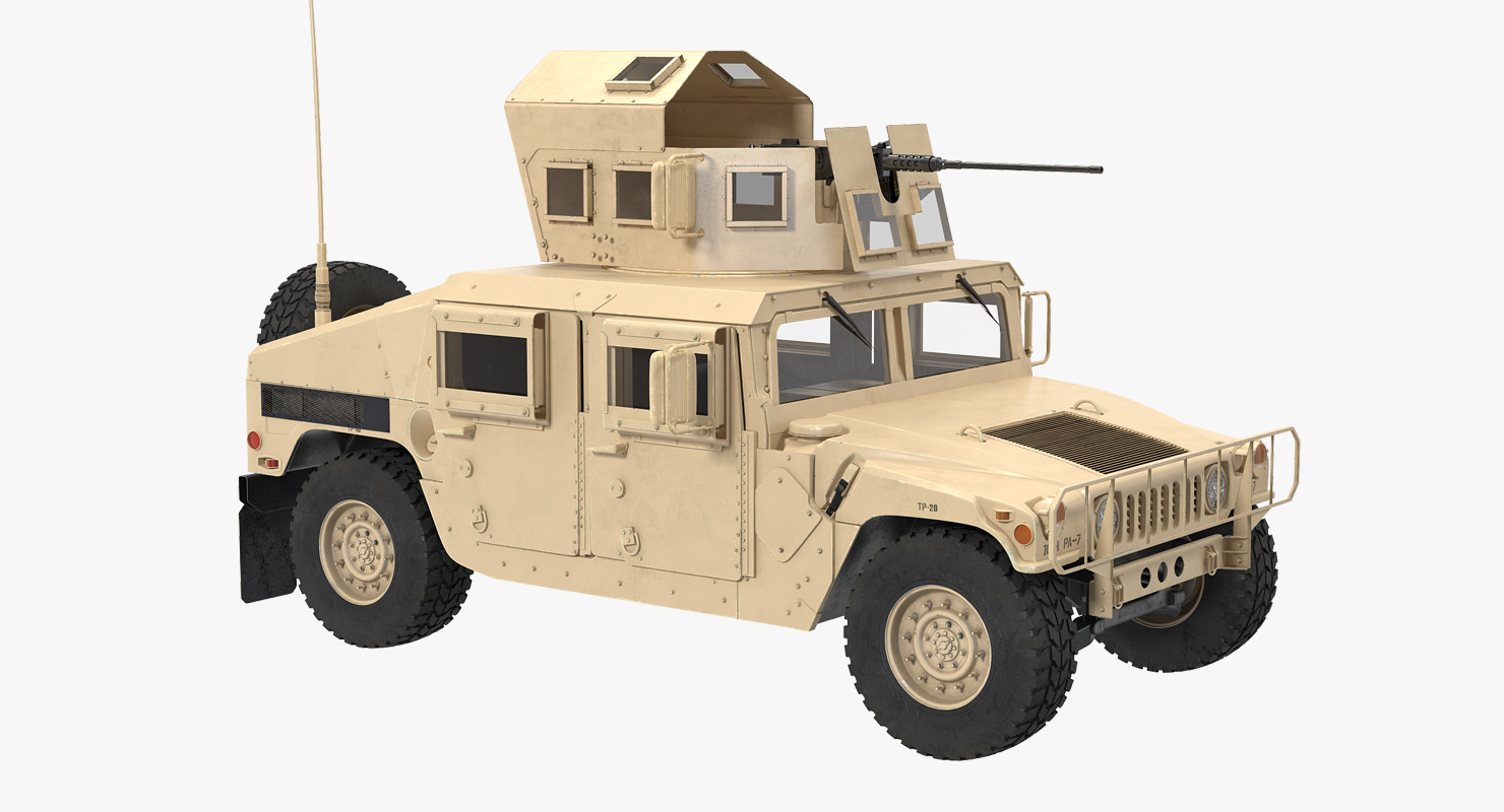 3D Humvee M1151 Enhanced Armament Carrier Simple Interior Desert