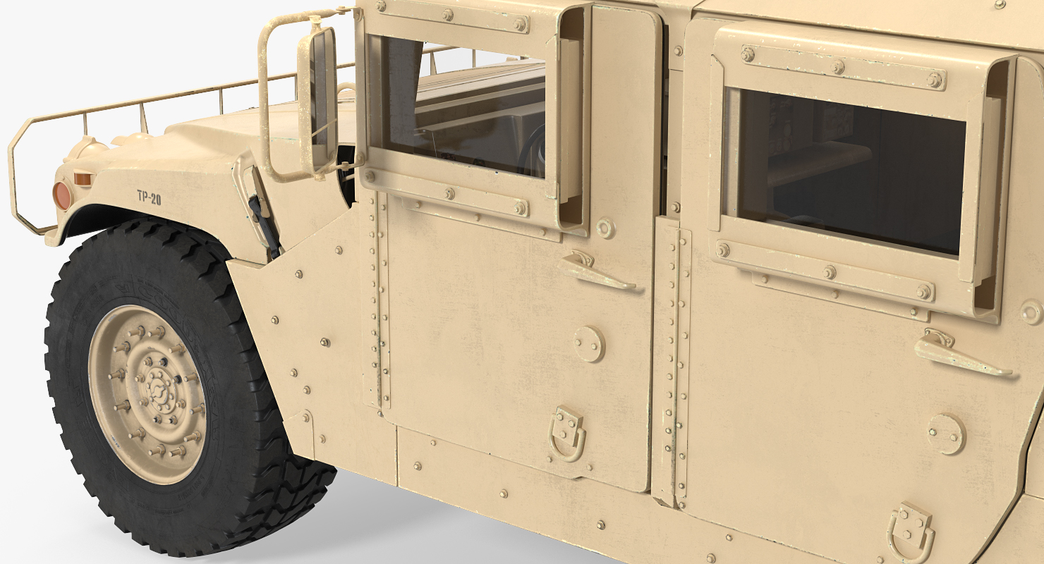 3D Humvee M1151 Enhanced Armament Carrier Simple Interior Desert