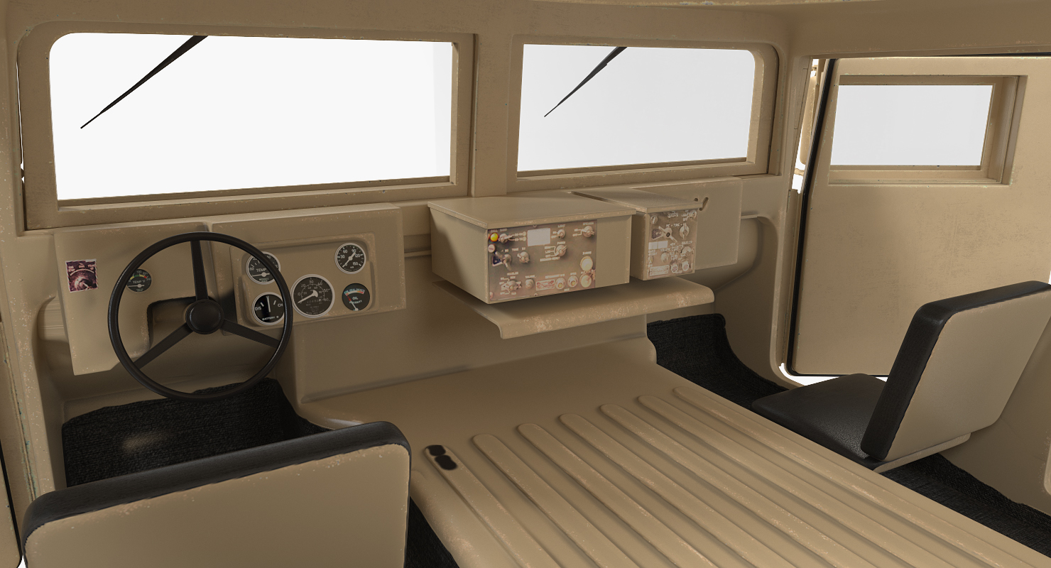 3D Humvee M1151 Enhanced Armament Carrier Simple Interior Desert