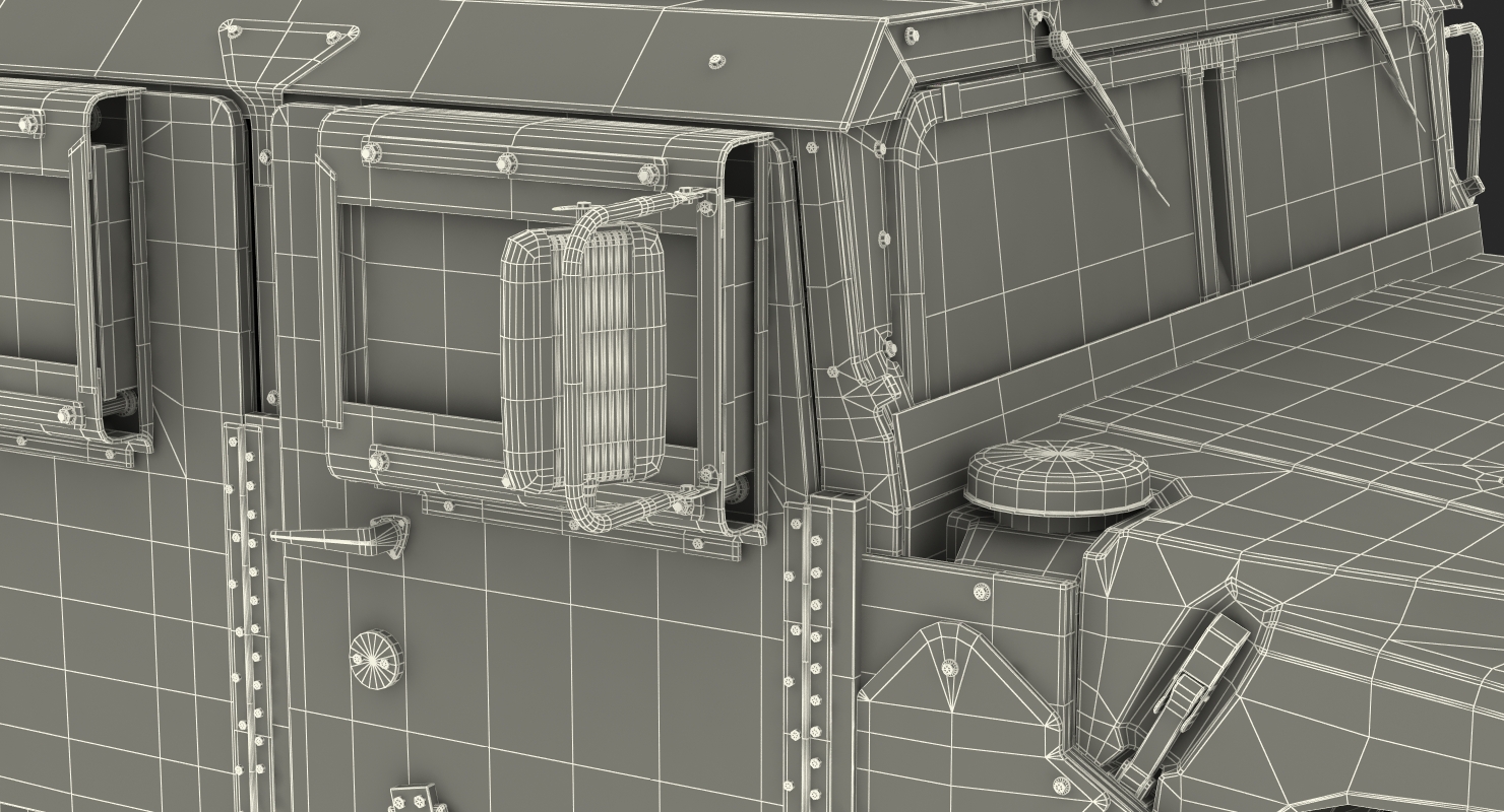 3D Humvee M1151 Enhanced Armament Carrier Simple Interior Desert