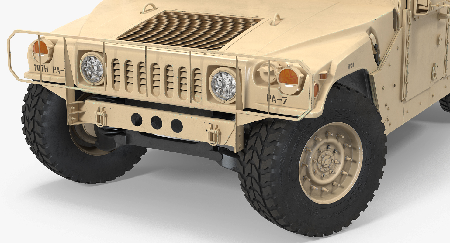 3D Humvee M1151 Enhanced Armament Carrier Simple Interior Desert