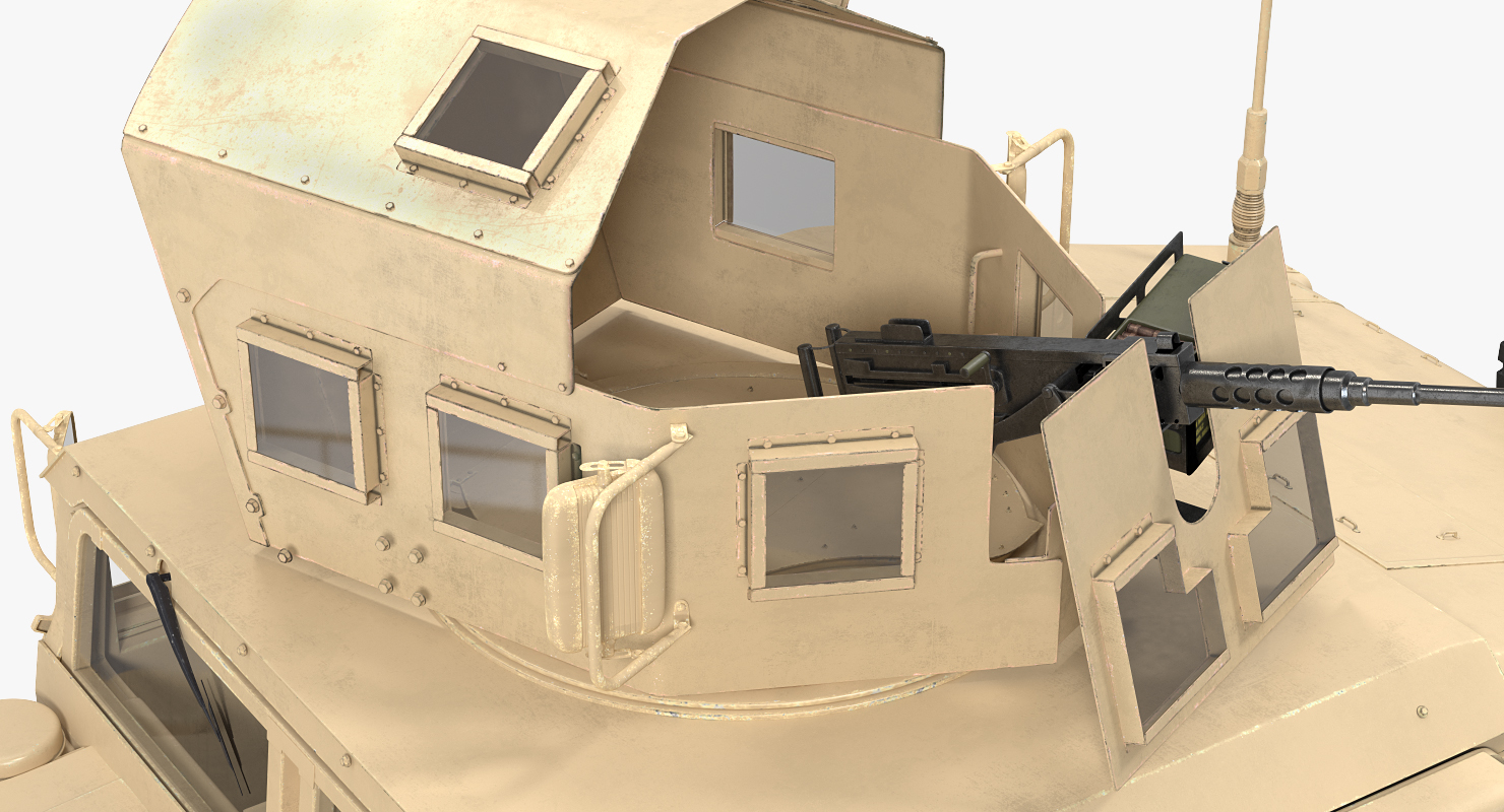 3D Humvee M1151 Enhanced Armament Carrier Simple Interior Desert