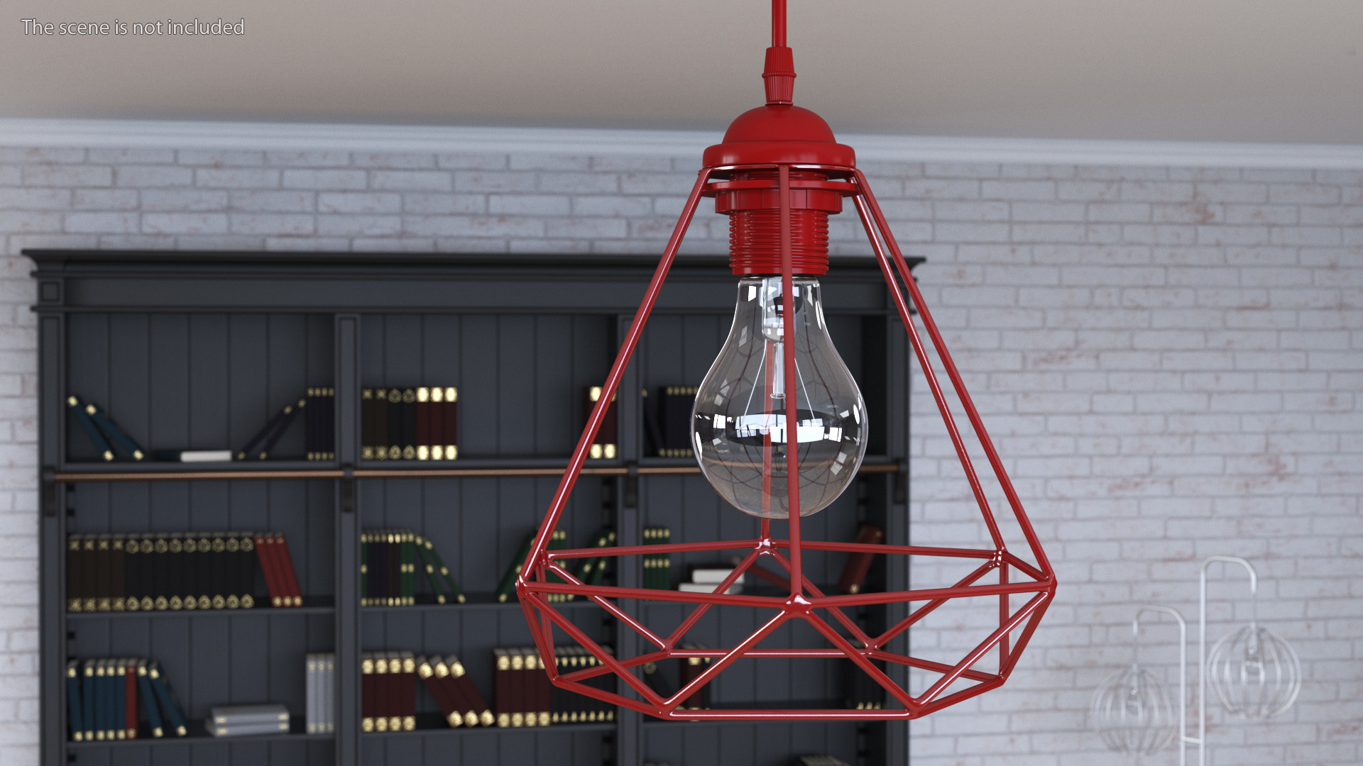3D Modern Chandelier Red